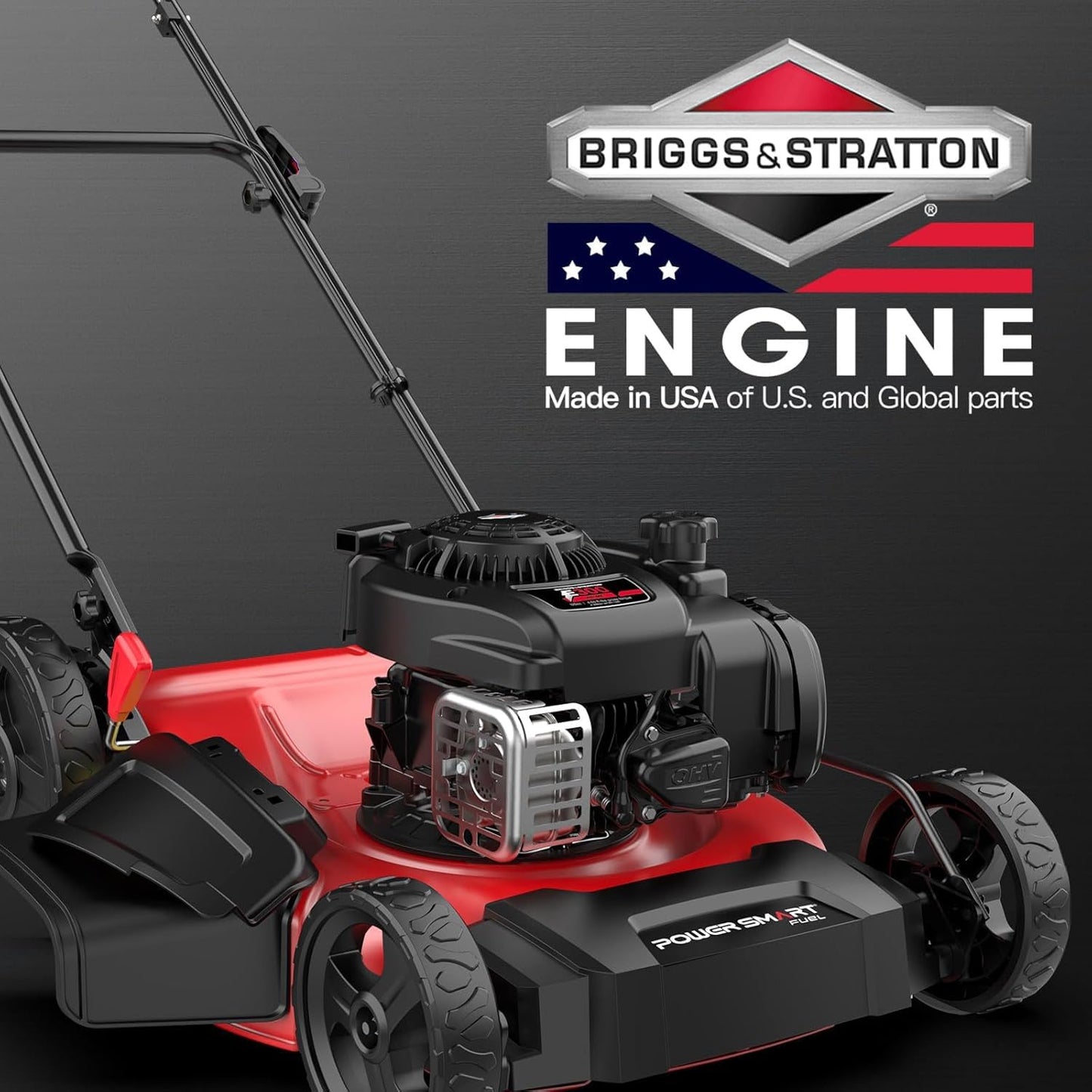 PowerSmart Gas Push Lawn Mower 21" with OHV 144cc Engine, 2-in-1 Mulching and Side Discharge,6 Height Adjustments Easy Assembly & Lightweight, Cordless Push Lawn Mowers for Garden Yard