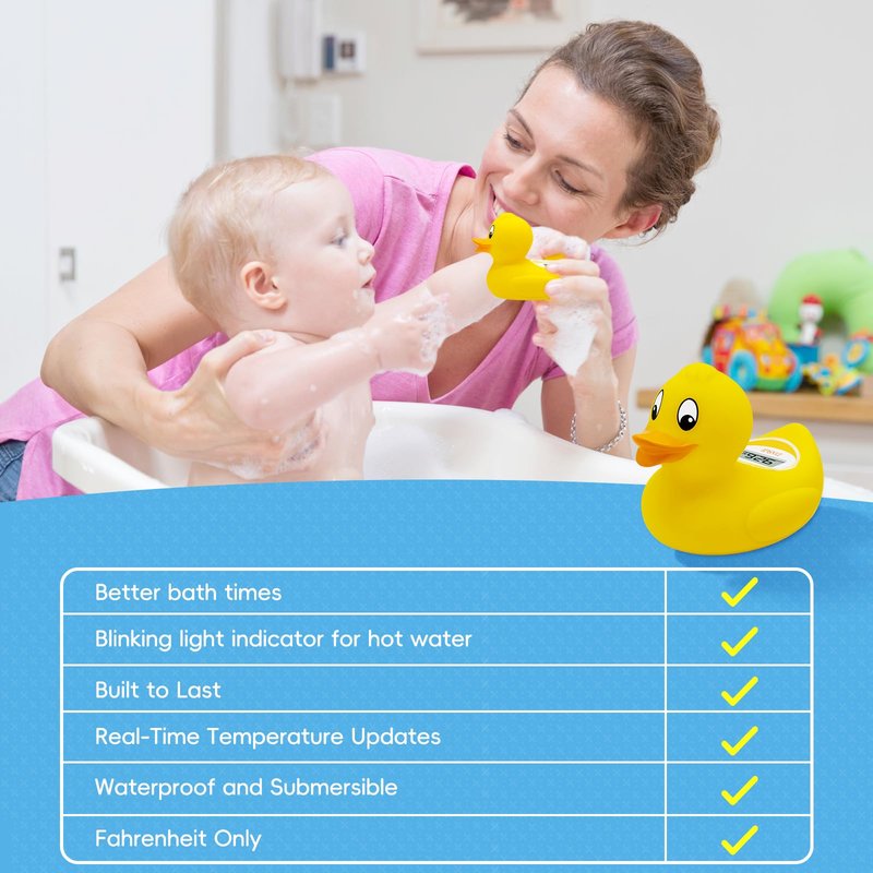 b&h Digital Duckling Baby Bath Thermometer, Infant Safe Floating Water Temperature Thermometer and Baby Bath Time Toy – Easy to Read Display | BPA-Free