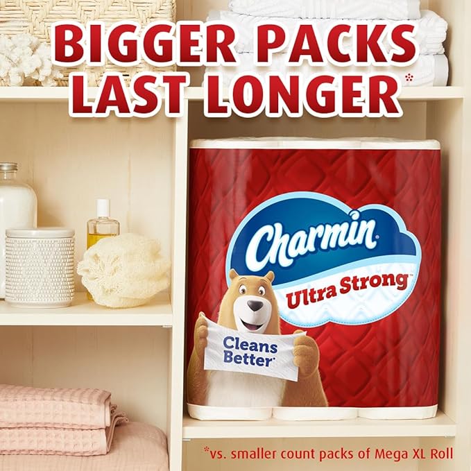Charmin Ultra Strong Toilet Paper 6 Mega XL Rolls, 330 Sheets Per Roll