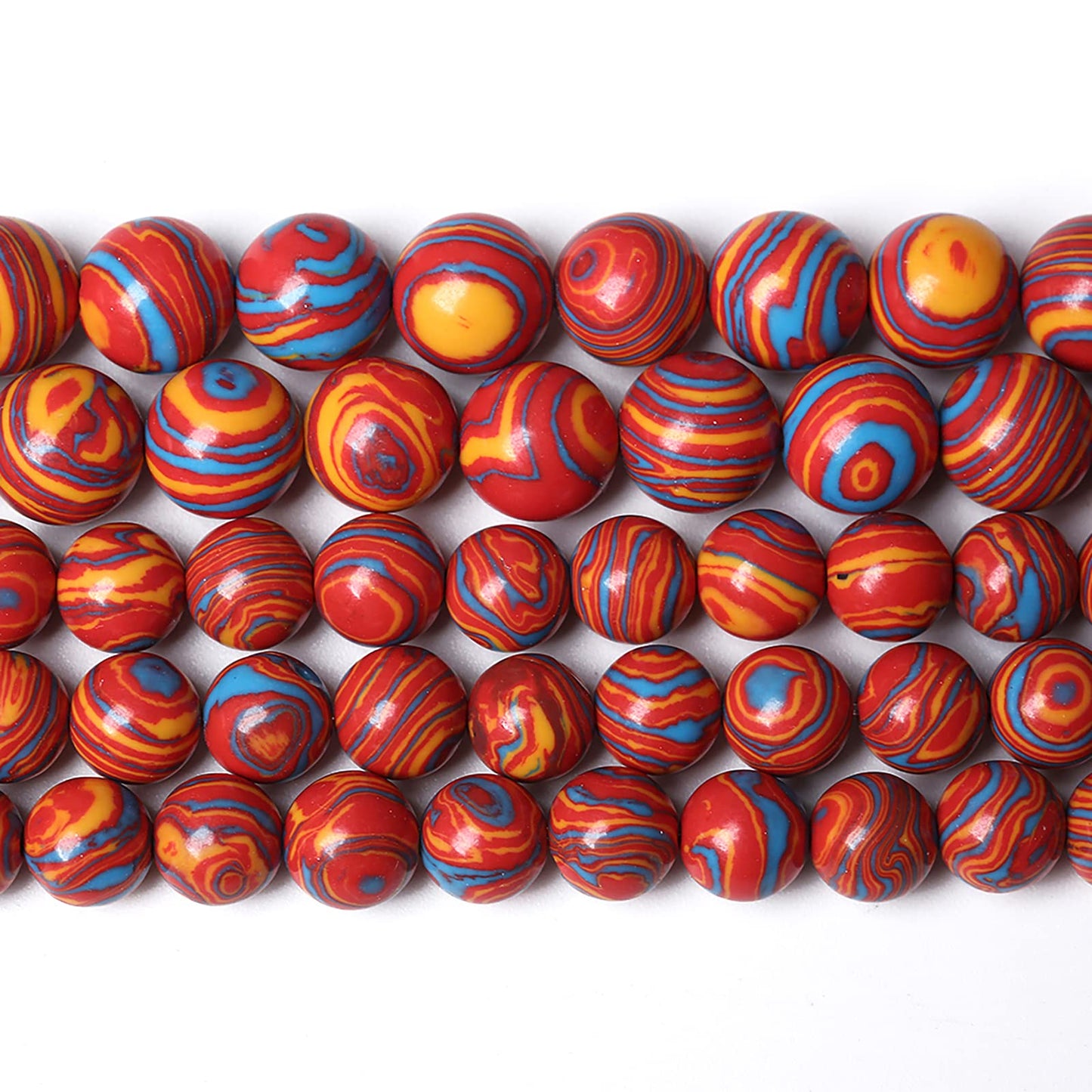 46PCS 8mm Natural Orange Malachite Beads Round Loose Stone Beads for Jewelry Making DIY Bracelet Necklace 15 Inch,Energy Stone Healing Power
