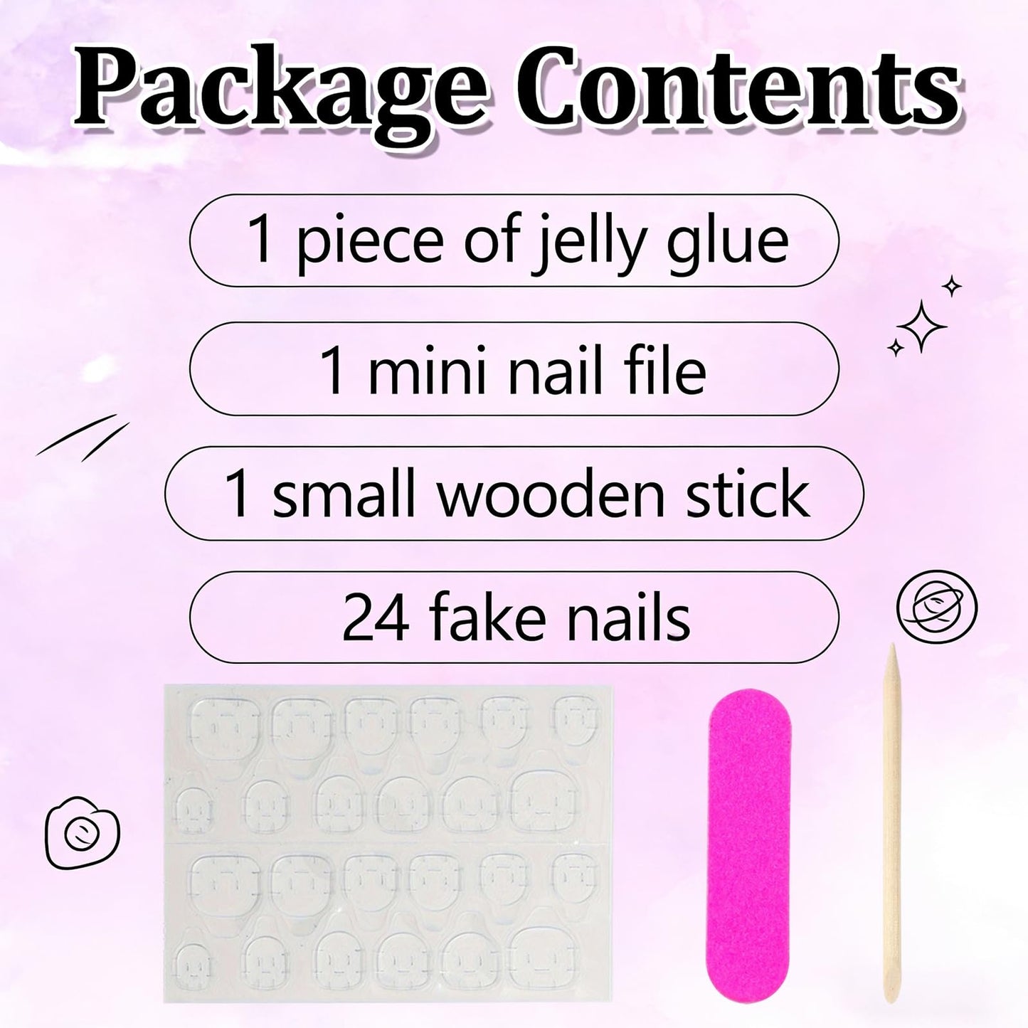 24 Pcs Valentine’s Day Press on Nails Almond False Nails Heart Fake Nails with Glitter Design Pink White Full Cover Artificial Nails French Medium Glue on Nails Reusable Stick on Nails for Women