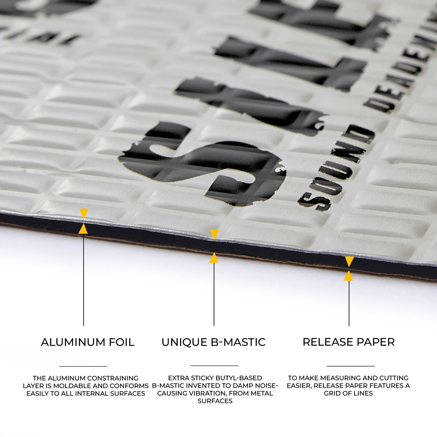 Siless 80 mil (2mm) 18 sqft (1.7 sqm) Car Sound Deadening mat - Butyl Automotive Sound Deadener - Noise Insulation and Vibration Dampening Material (18 sqft)