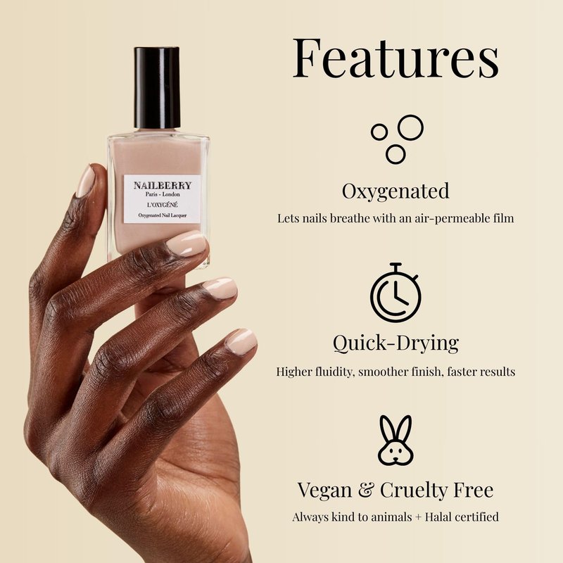 Nailberry L'Oxygéné Oxygenated Nail Lacquer | Fuchsia In Love | Brilliant Fuchsia Pink Opaque | UV Protected Long-Wear Nail Polish | 12-Free | Vegan | Certified Halal | Cruelty & Gluten Free | 15 ml