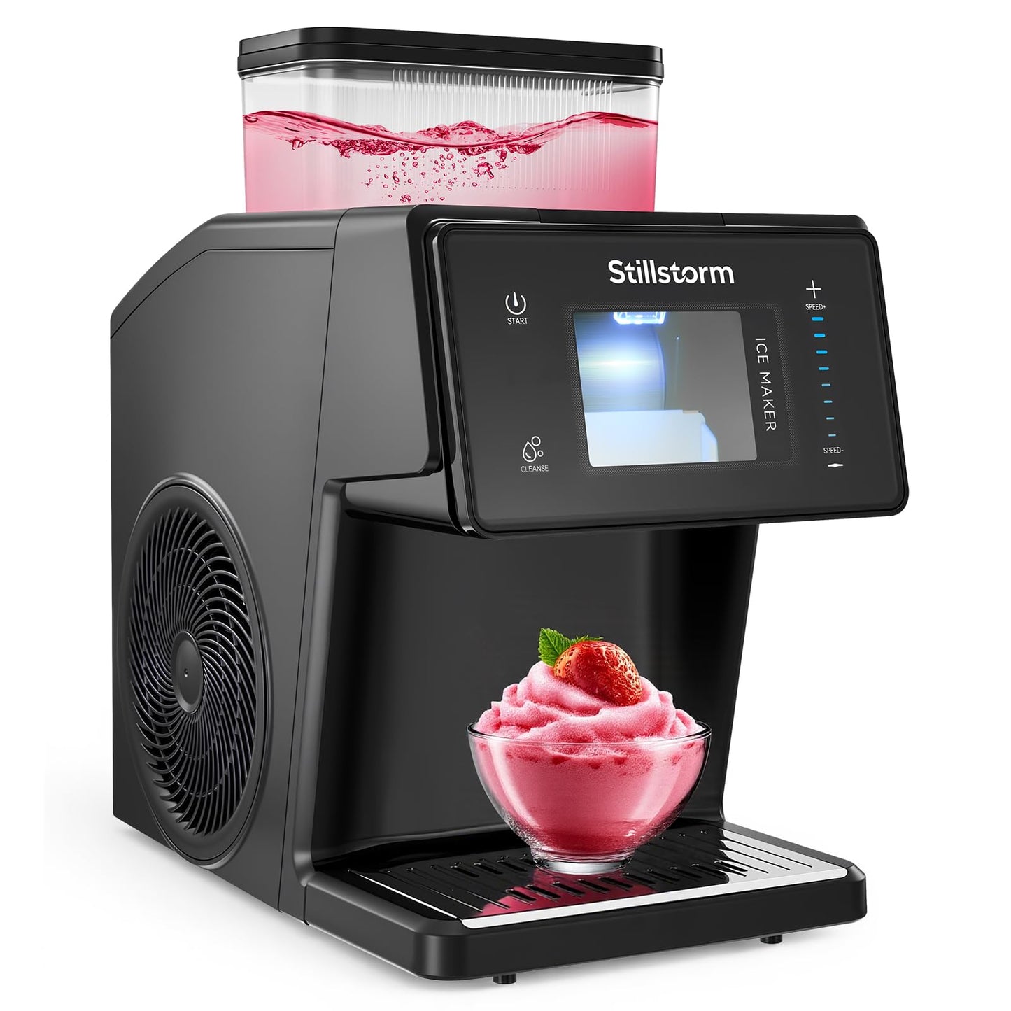 Stillstorm Shaved Ice Machine Snow Cone Maker No Ice Needed，Snowflake Machine with RapidChill Technology, Auto-Clean SUS304, Adjustable Speed Snowflake Maker for Home, Party, Bar...