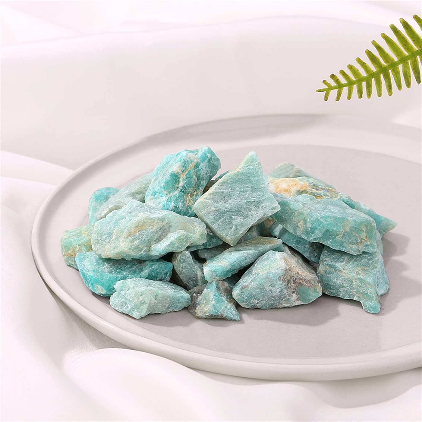 Amazonite Bulk Natural Healing Crystals Raw Rough Stones Sets for Cabbing Tumbling Cutting Lapidary Polishing Reiki Crytsal Healing Wire Wrapping Decoration Gemstone 0.45lb