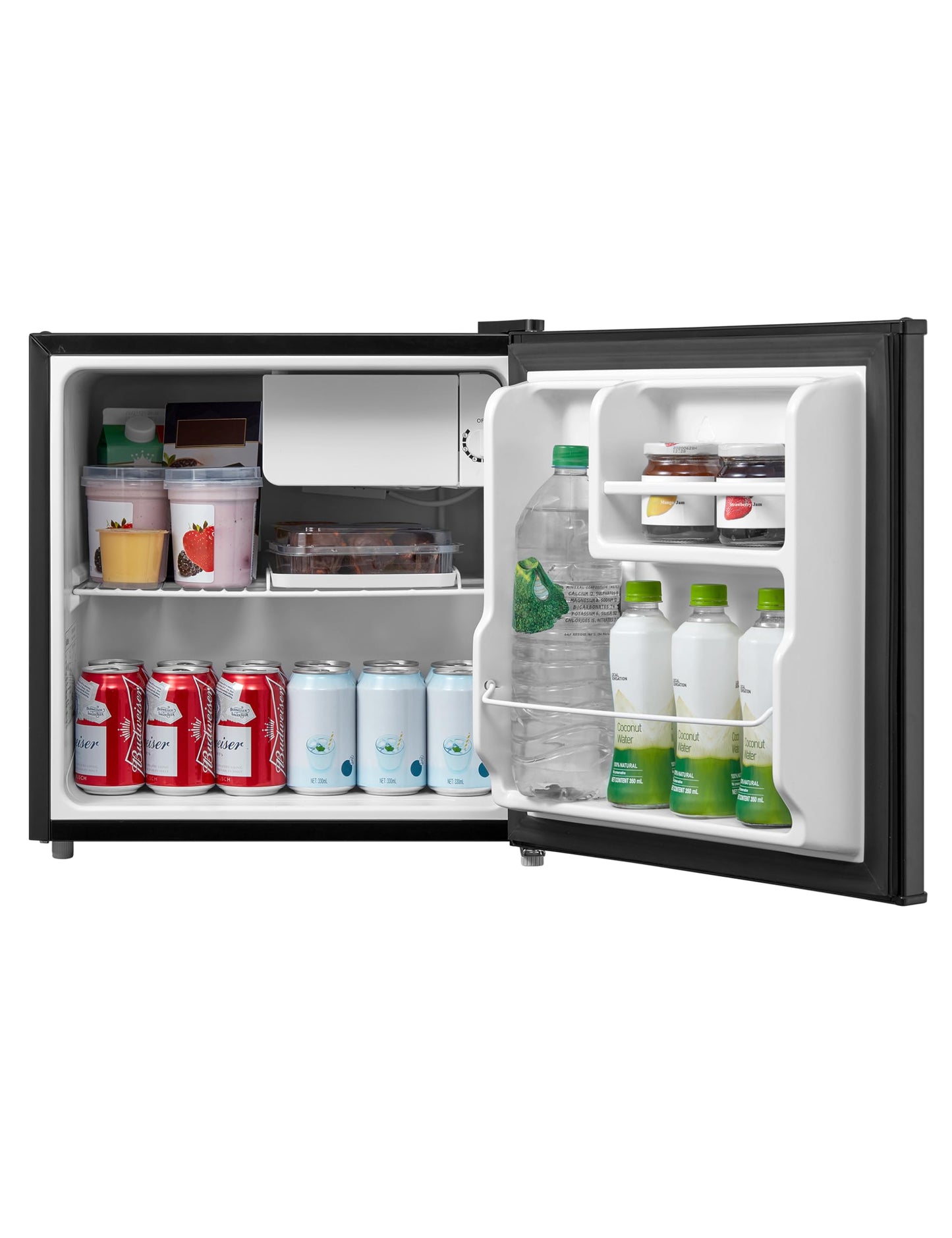 Midea WHS-65LB1 Mini Fridge, 1.6 Cu.ft Energy Star Certified Mini Refrigerator, Adjustable Thermostat, Reversible Door, Low Noise for Dorm, Office, Bedroom, Black