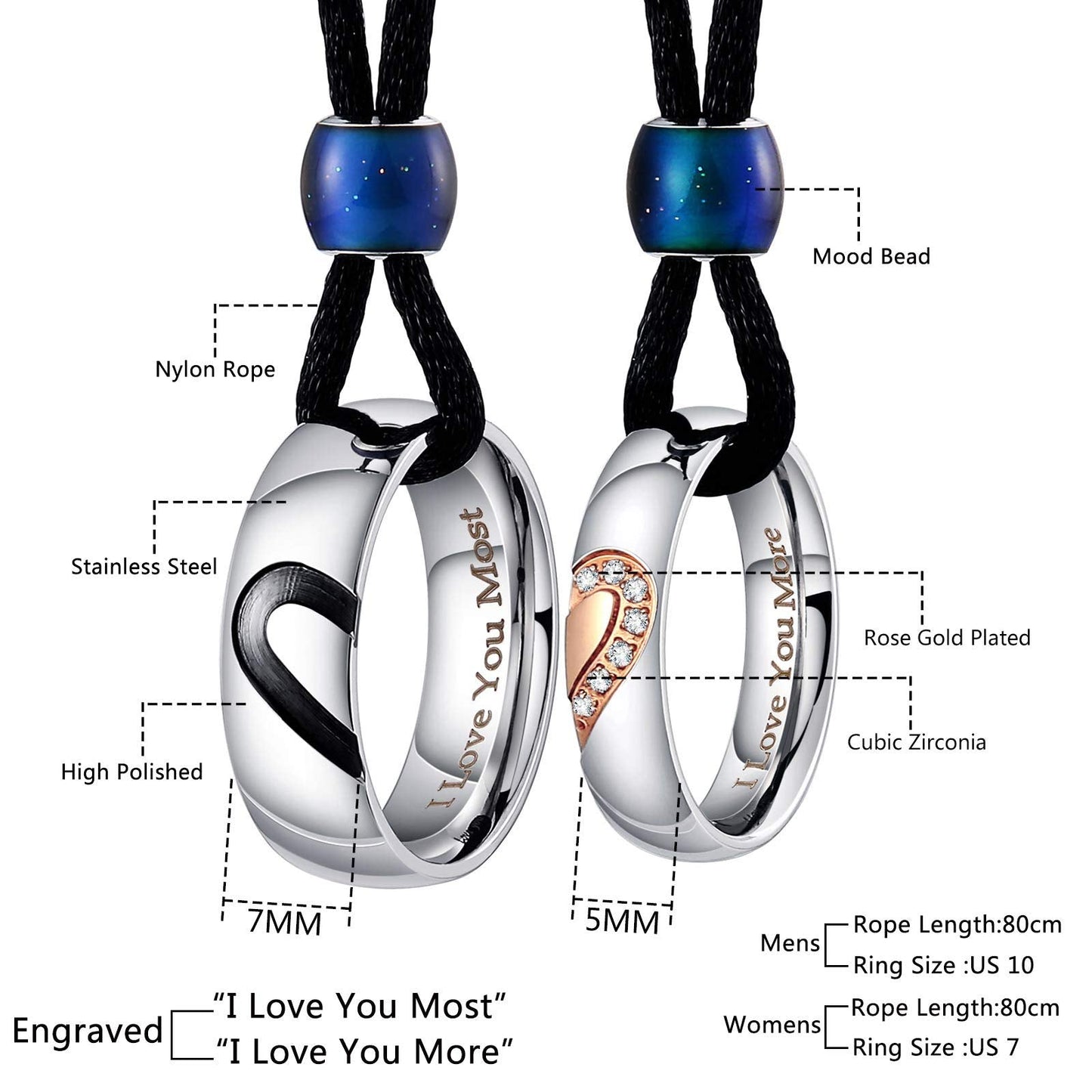 Aienid Love Necklace Silver,Puzzle Heart Pendant Necklace Stainless Steel Engagement Gifts for Couples