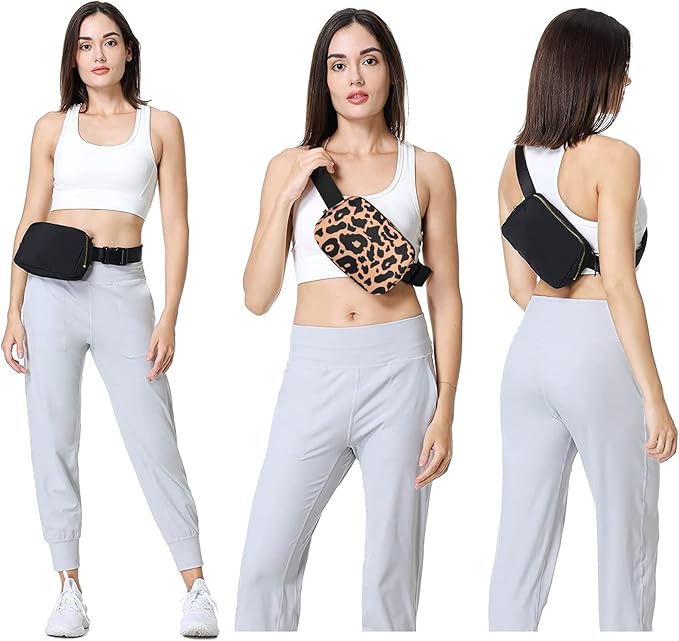 VOROLO Fanny Pack For Women And Men Crossbody Bag Belt Bag with Adjustable Strap Graduation Gifts Leopard Yellow