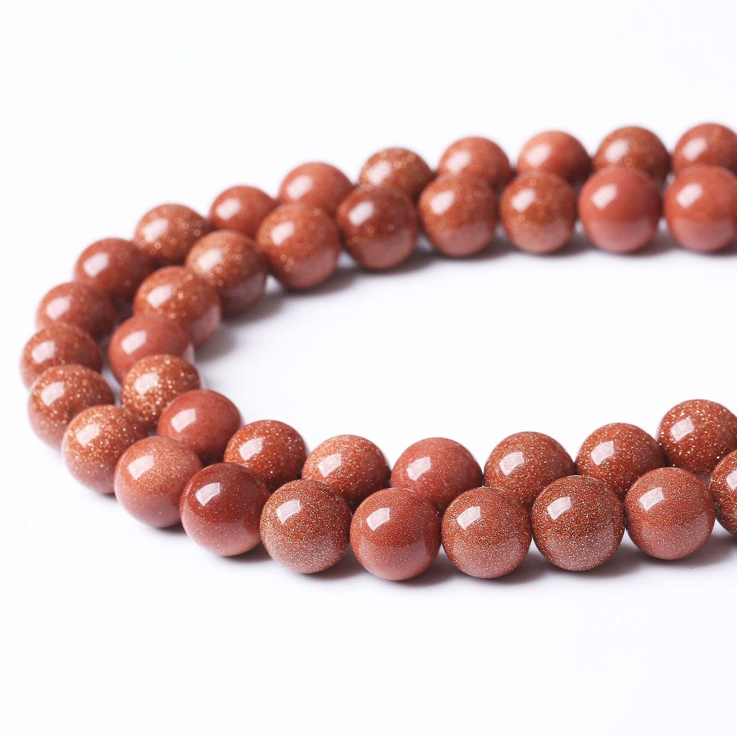 45PCS 8MM Natural Gold Sand Stone Beads Energy Healing Beads for DIY Jewelry Bracelet Necklace Making for Jewelry Making15Inch