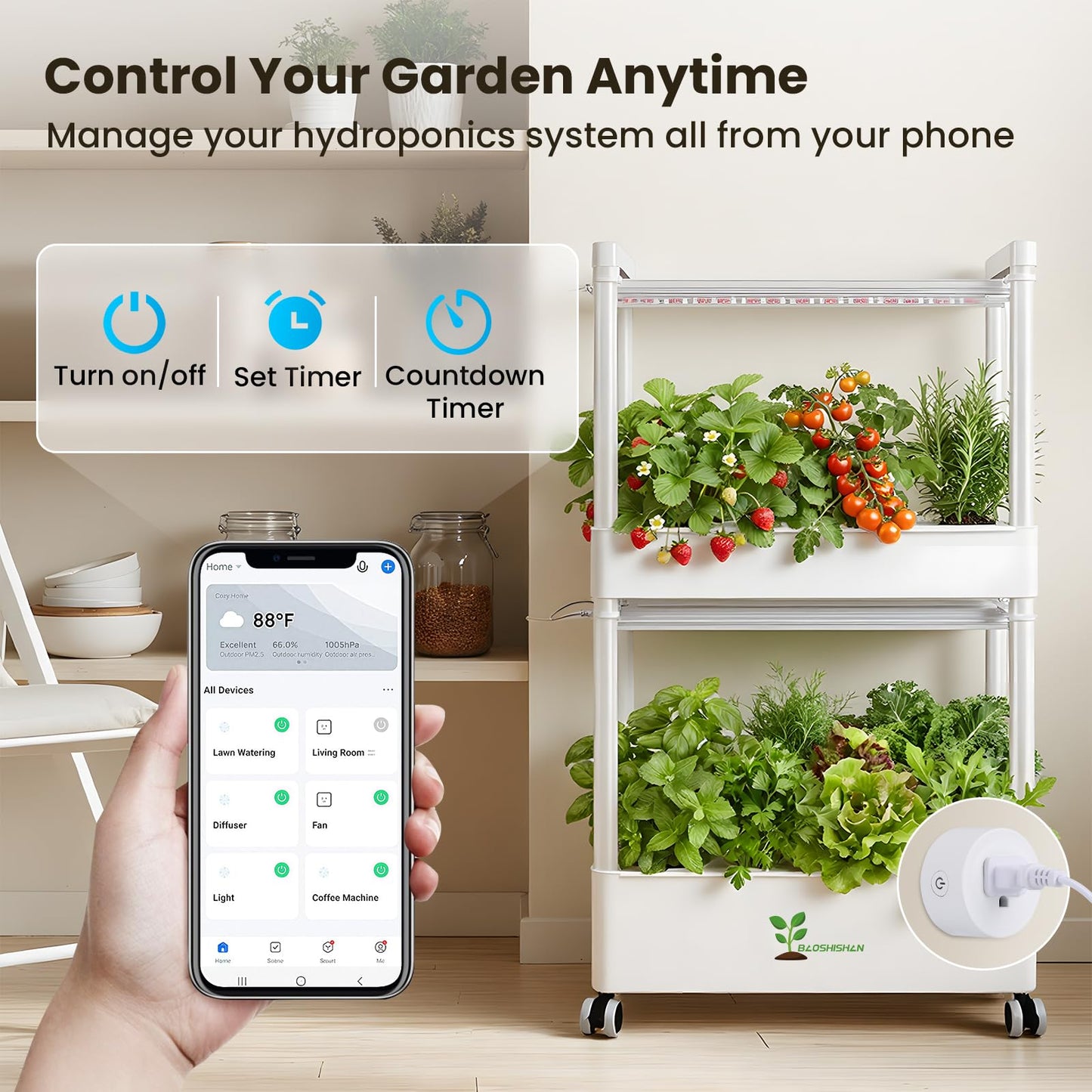 BAOSHISHAN Hydroponics Growing System for Indoor Garden, 28-Pods Smart Indoor Gardening System with APP & Auto Timer, Full Spectrum LED Grow Light, Large Water Tank, Ideal for Vegetable Fruit Herb