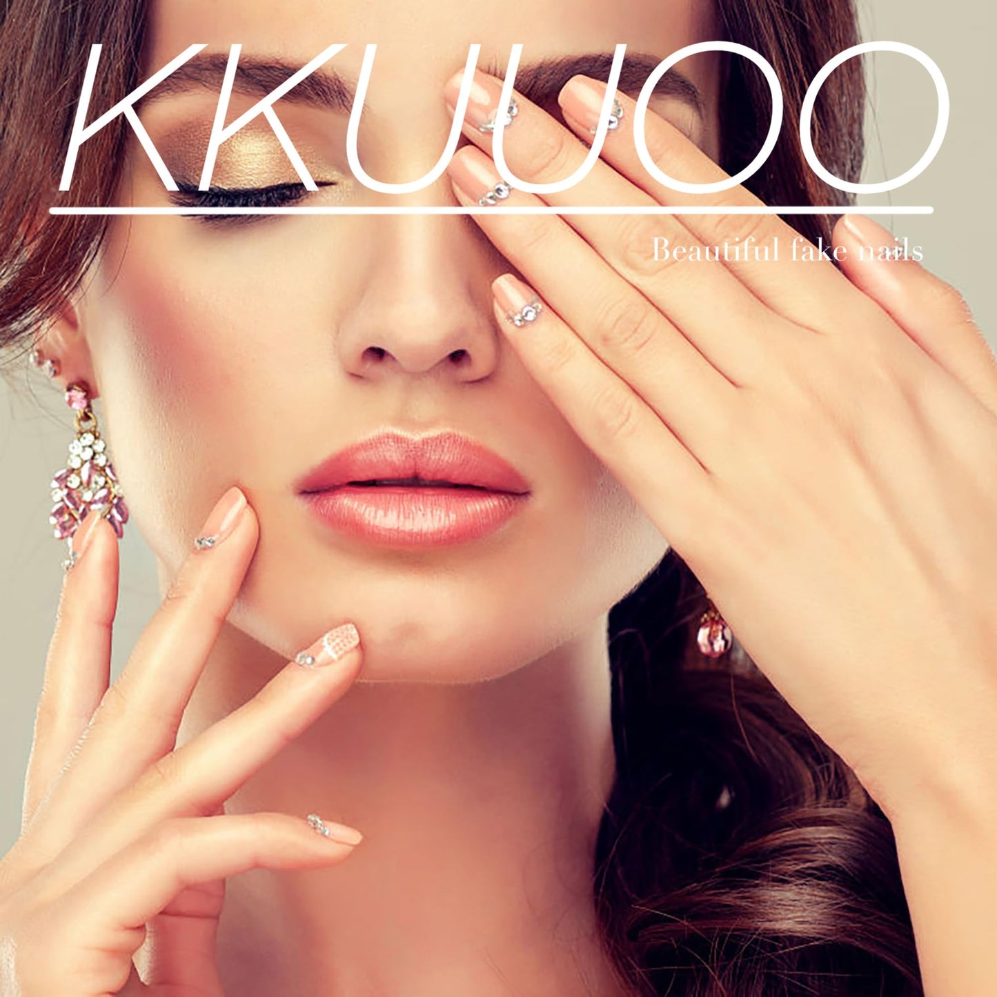 KKUUOO Handmade Press on Nails Light Purple Fake Nails Long Coffin False Nails with Gradient & Glitter Design Full Cover Glossy Acrylic Nail Stick on Nail for Women and Girls 24Pcs