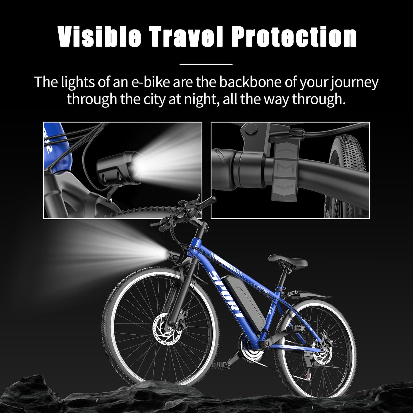 ASKGO Electric Bike for Adults, 1500W Peak Mountain Ebike with 28 MPH, 65 Miles Range, 7 Speeds, 48V 10.4Ah Removable Battery 26" Ebike for Commute
