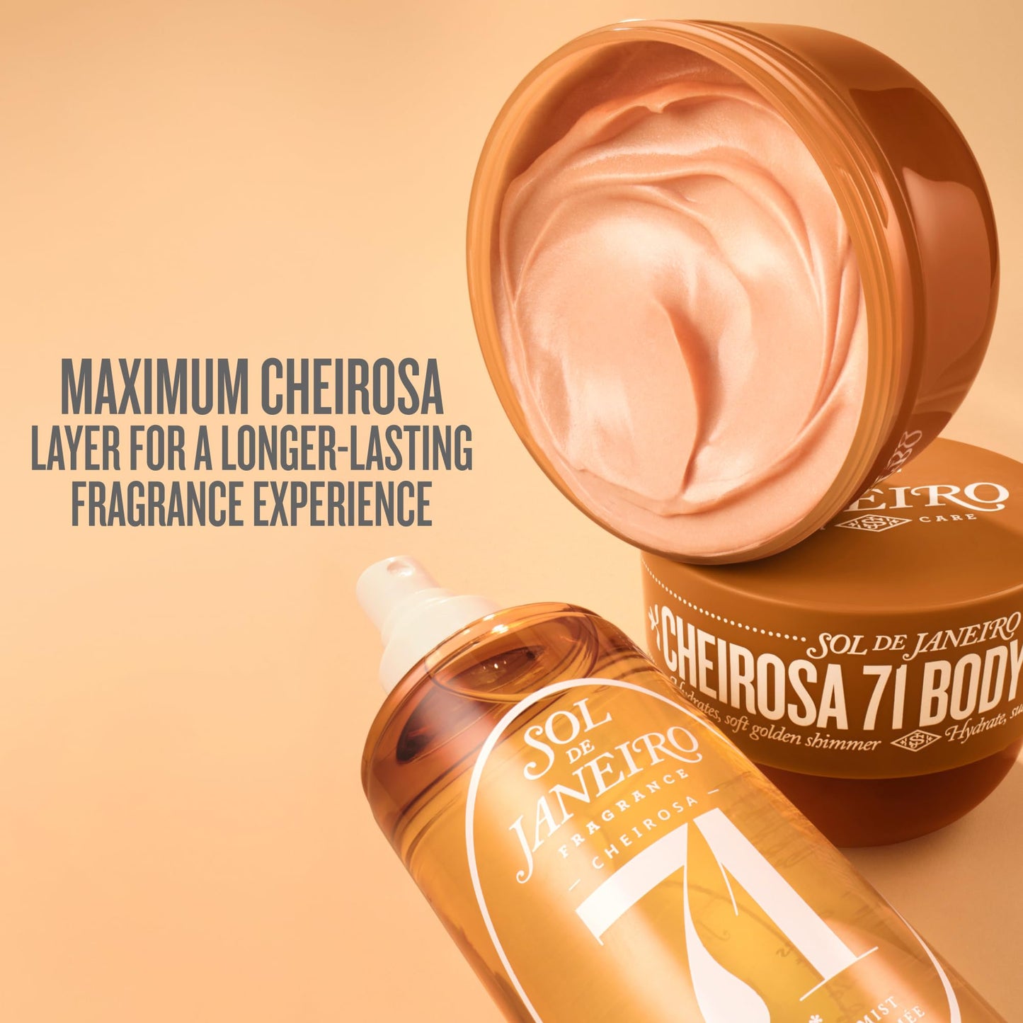 Sol de Janeiro Cheirosa Hair & Body Fragrance Mist Full Size and Travel Size Set - Home and Away Bundle - 8.1 & 3 fl oz Duo (Cheirosa 71)