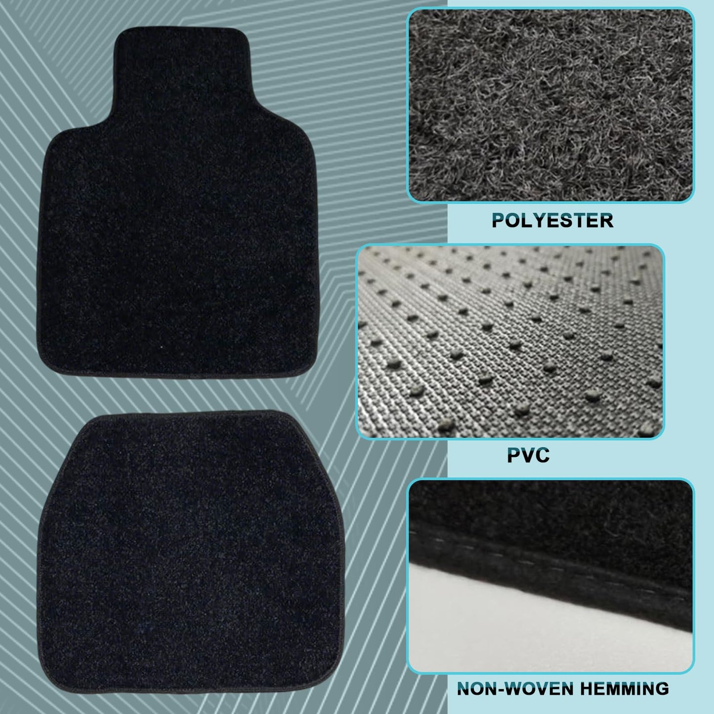 Starlight Floor Mats for Car, LED Car Mats, Starry Sky Design Luminous Carpet, Universal Fit Anti-Slip Waterproof Starlight Mats for Cars, SUVs, Trucks(USB Cable)