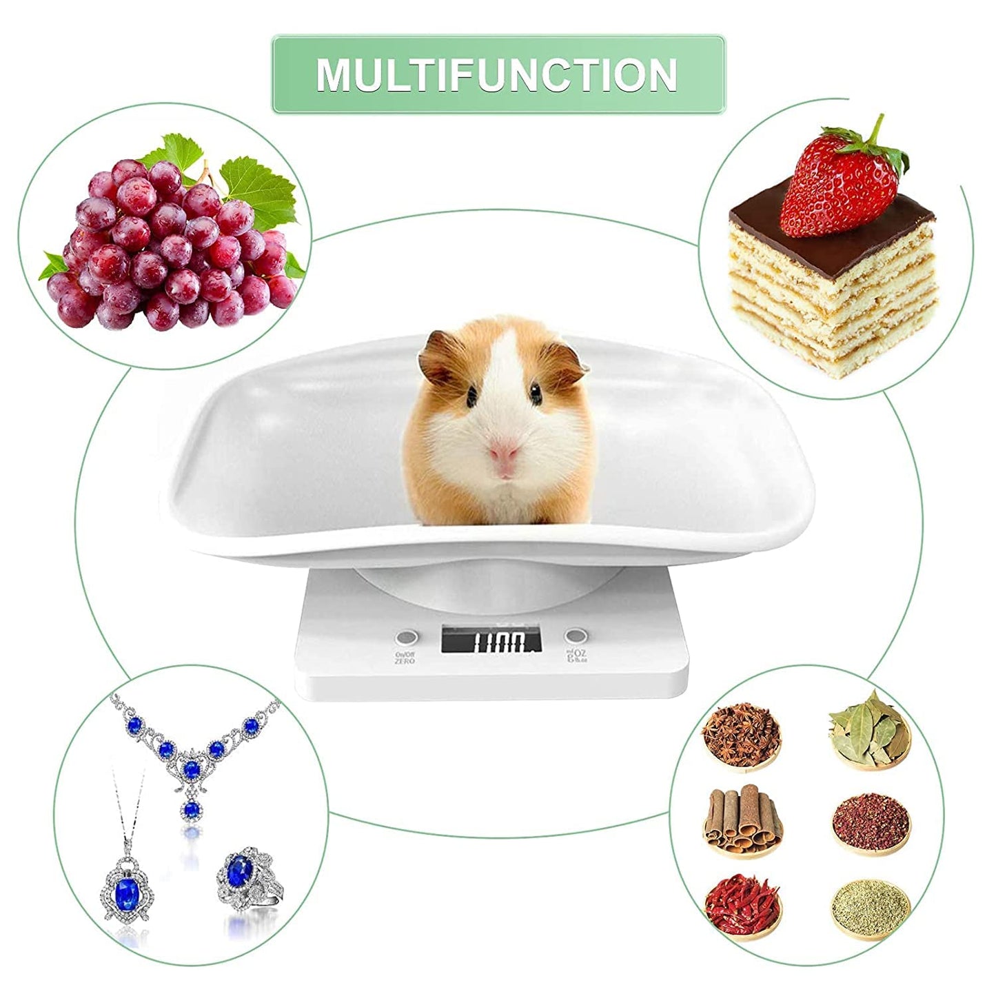 YTCYKJ Digital Pet Scale, Multi-Function LCD Scale Digital Weight with Tape Measure, Digital Small Animals Scales for Weighing,Baby Scales for Small Dogs Cats Crawl Pet,Capacity up to 22 lb