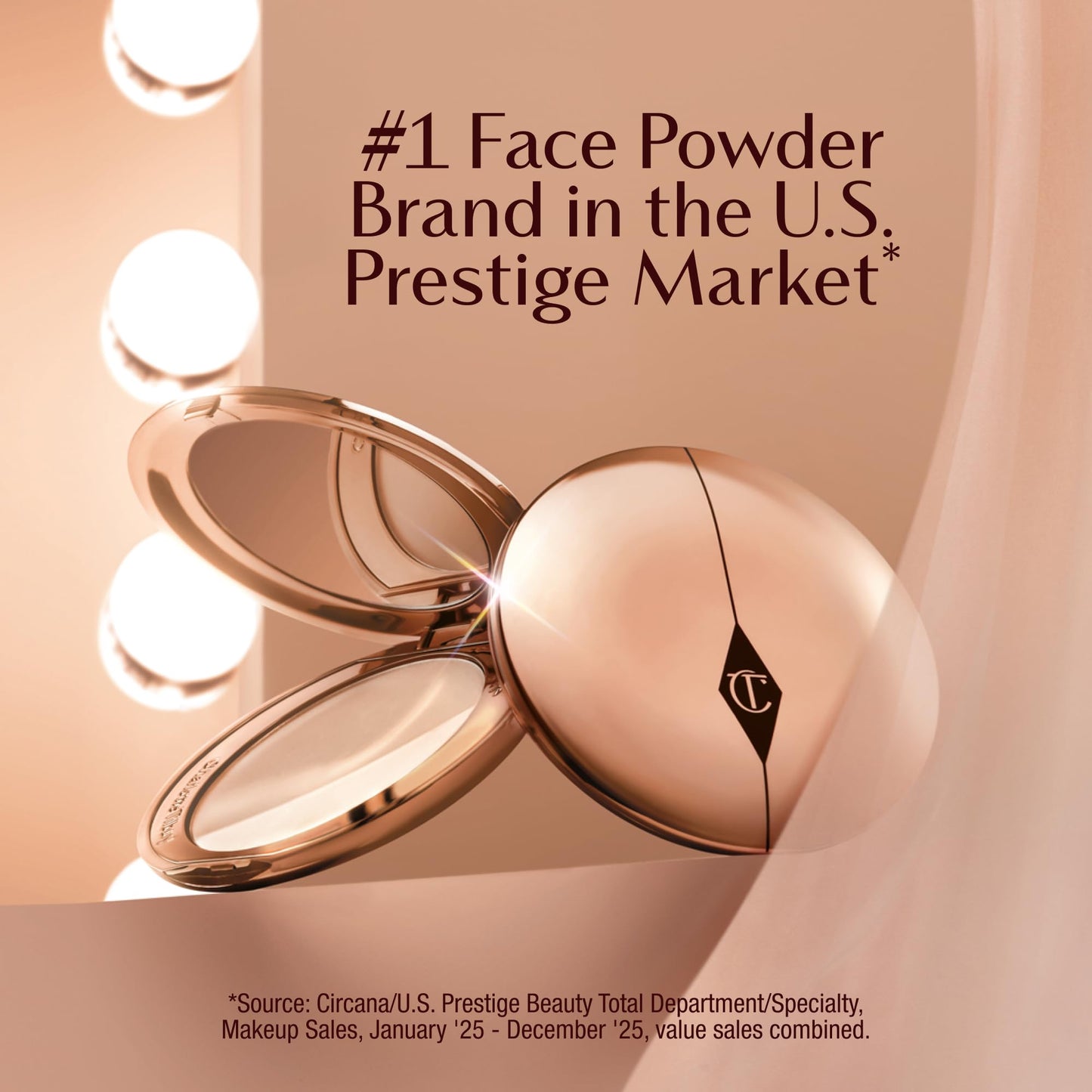 Charlotte Tilbury Airbrush Flawless Finish Setting Powder - Pore-Blurring Pressed Powder for Face Makeup to Minimize Shine with a Soft-Focus Finish - 3 Tan