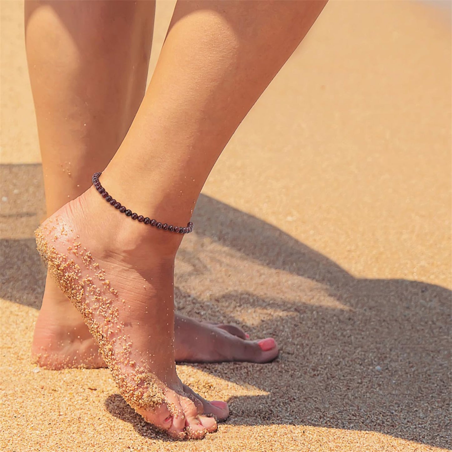 Lit Wall Hematite Anklets for Women Beach Boho Ankle Waterproof Hematite Anklet Bracelets Adjustable Beaded Ankle Bracelet Plus Size Anklets Gemstone Anklet Jewelry Gift for Her