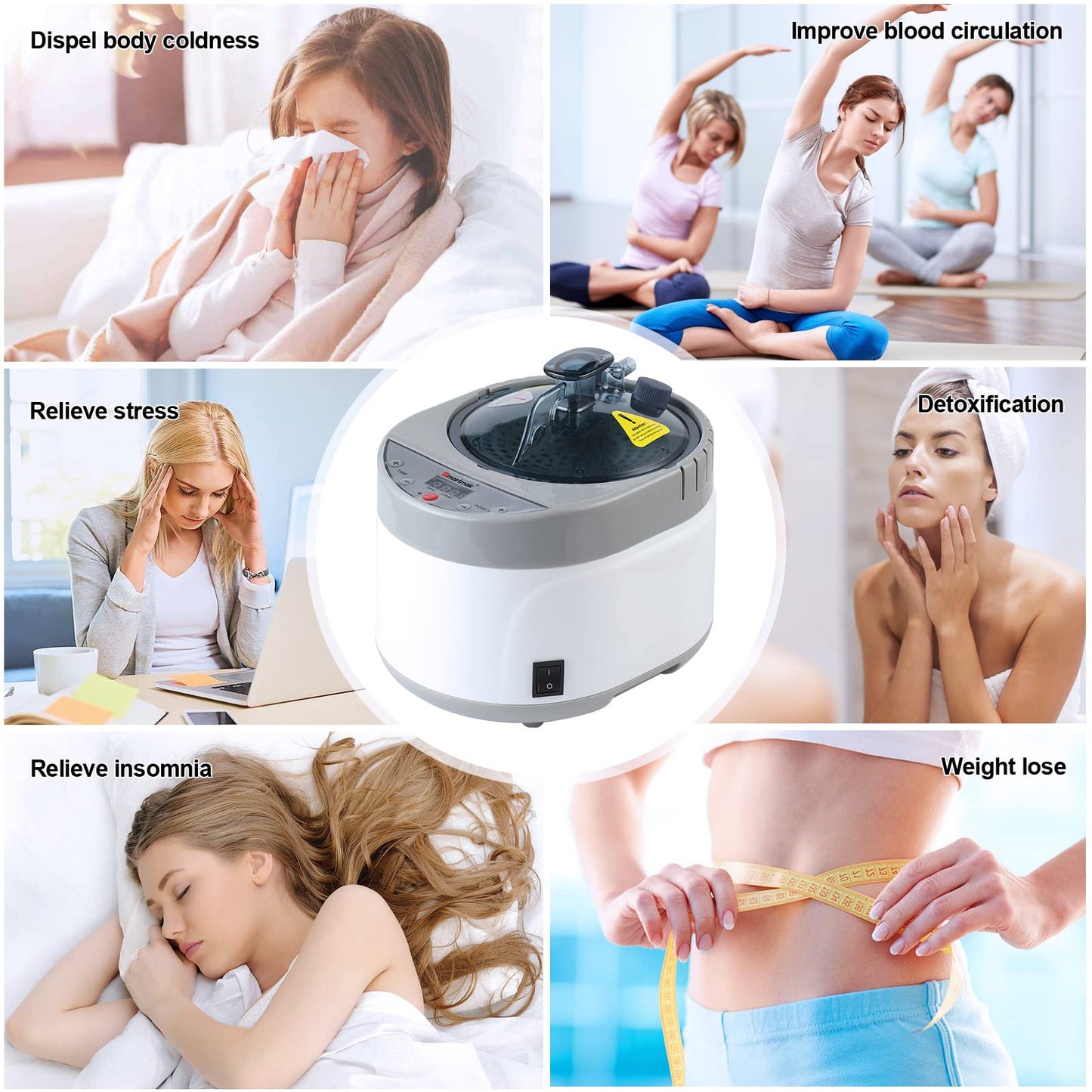 Portable Steam Sauna Set, Foldable One Person SPA Tent with 4L Larger Steamer,Remote Control, Weight Loss&Detox- BlackGrey
