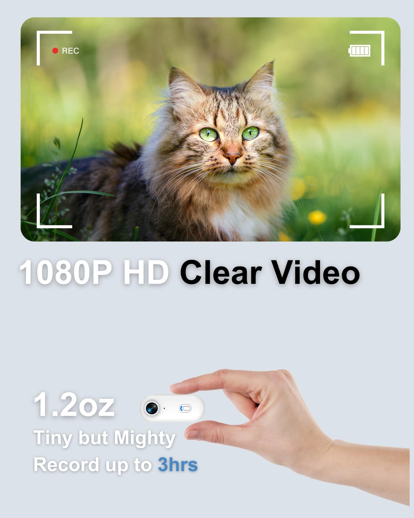 ZoomaraKam Cat & Dog Camera Collar with Phone APP, 1080P HD Video Recording Pet Camera Collar – Lightweight Pet POV Cam for Curious Cats & Adventurous Pups (XS-with Tracker)