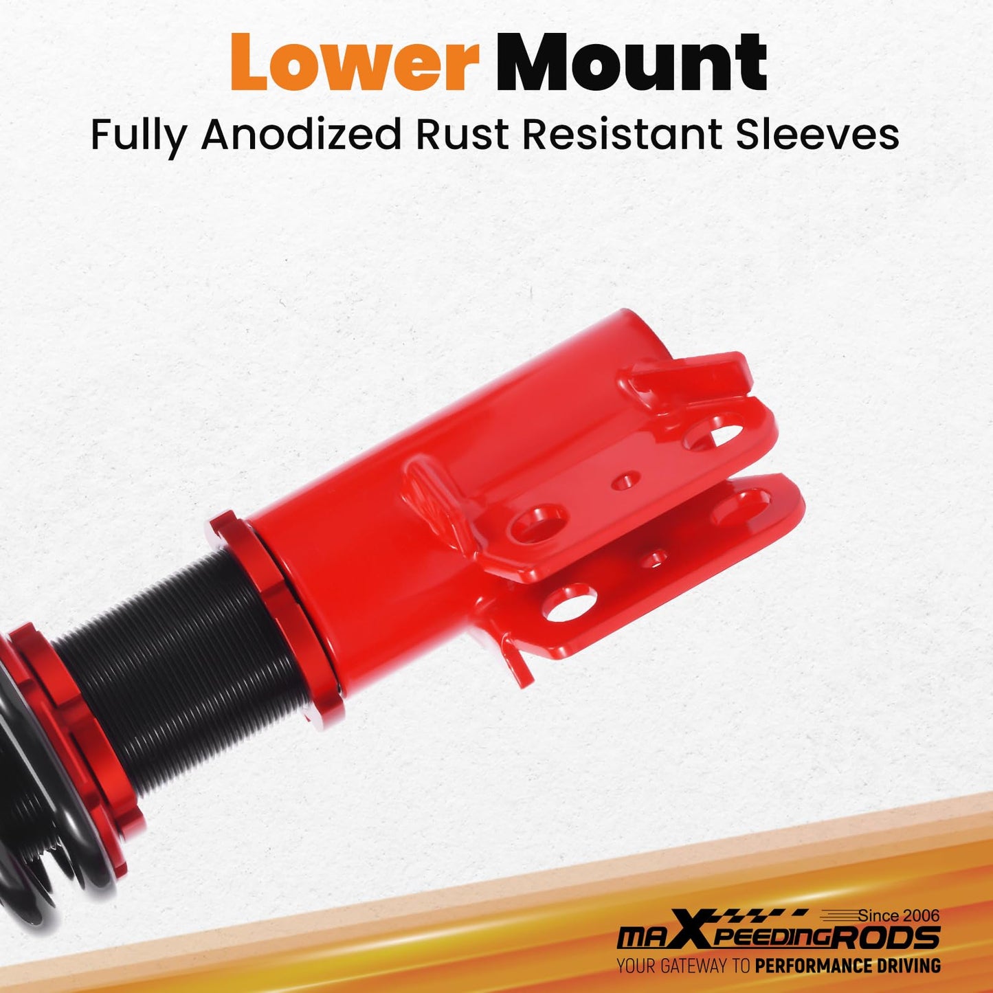 maXpeedingrods Coilovers for Ford Mustang 1994-2004, 24 Levels Damper Adjustable Coilovers Suspension Kit Struts, Height Adjustable Lowering Kit, Red