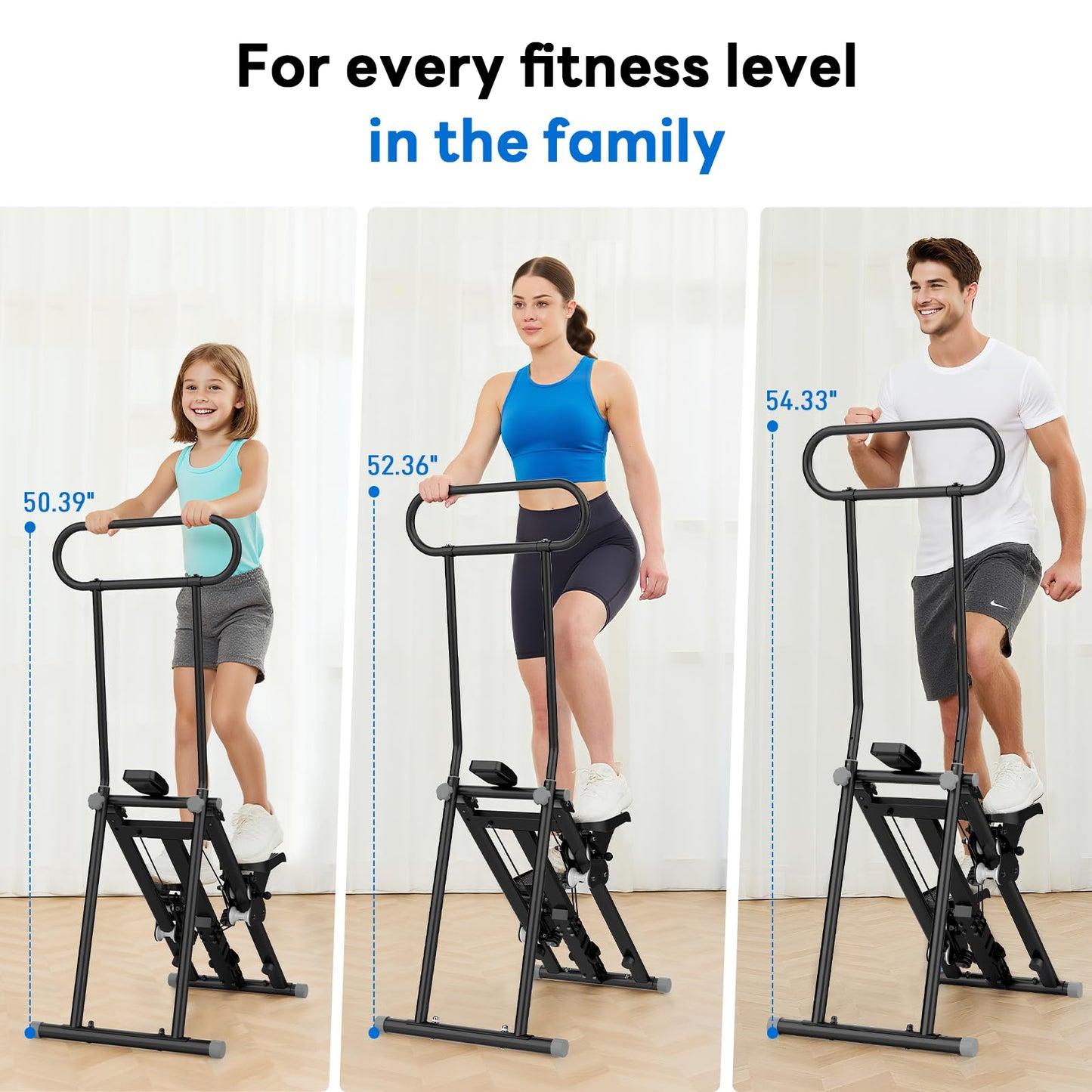 ERGOLIFE Stair Stepper with 6-Level Adjustable Resistance, 350lbs Upgrade Foldable Stairmaster Machine for Home Gym Workout, Cardio Stair Climber with Low Noise (Black)
