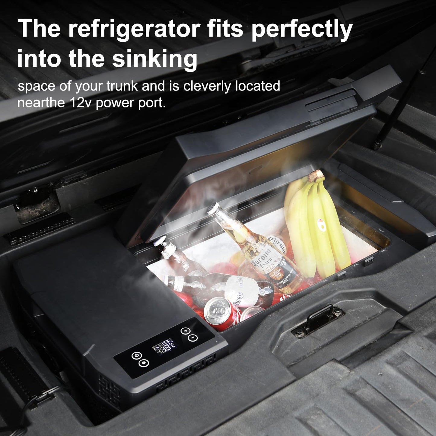 Tesstudio Tesla Cybertruck 25L Trunk Refrigerator with APP Control Truck Storage Cooler Outdoor Fridge, 12/14 Volt Car Fridge Trunk Portable Freezer for Camping Tailgating Road Trip Home