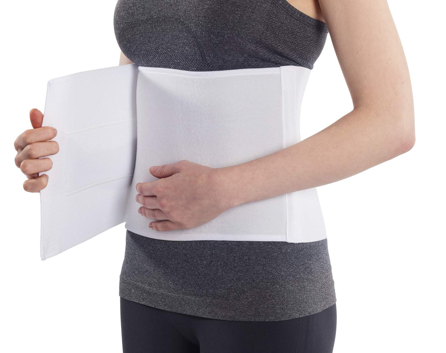 NYOrtho Abdominal Binder for Women - Soft Belly Wrap for Post-Surgery Recovery, Swelling, Hernia & Core Support - Plush, Adjustable, Latex-Free Compression Belt - 3 Panel 9" High - Small 30""-45"""