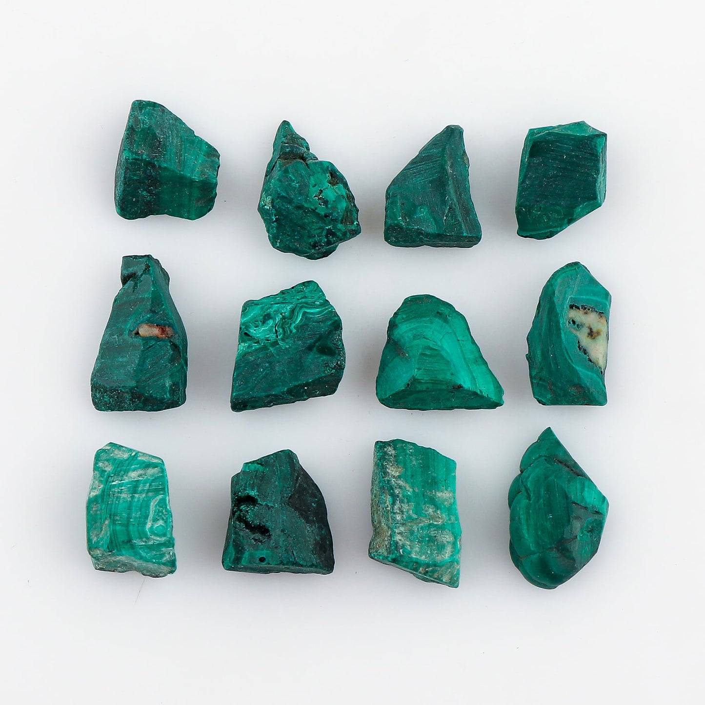 CRYSTALIS 100cts Natural Malachite Raw Crystals, Loose Gemstone Wholesale Bulk Rough Jewelry Making Supply, Chakra And Healing Stones, Wire Wrapping, DIY, Tumbling, Gem Collection (8-15mm)