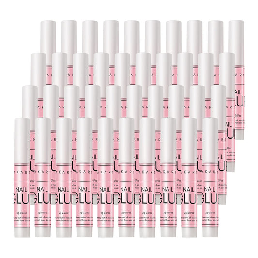 Makartt 40 Pcs Strong Nail Glue for Press on Nails, Fast Dry Quick Adhesive for Fake Nails and Acrylic Tips, Clear Professional Glue on Nails for Broken Nail Repair Salon Manicure Home DIY, Hema-Free