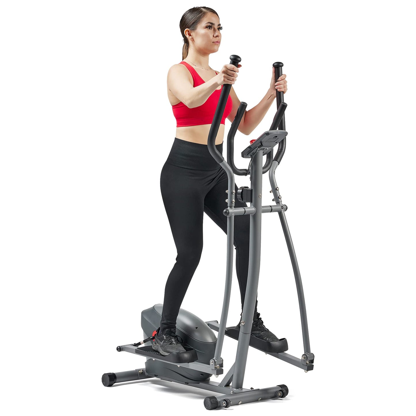 Sunny Health & Fitness Performance Compact Elliptical Machine with 8-Level Adjustable Resistance, Pulse Sensor & Exclusive SunnyFit App Enhanced Bluetooth Connectivity - SF-E320033