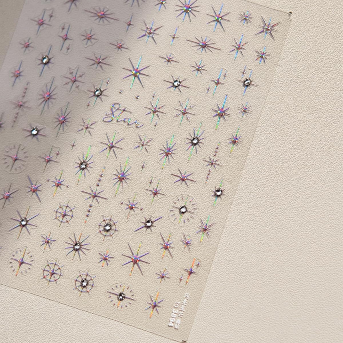 Star Nail Decals 5D Embossed Self-Adhesive Star Nail Sticker Shiny Rhinestones Stars Nail Design Holographic Stars Nails Decoration Nails Supplies for Women Manicure DIY 3 Sheet