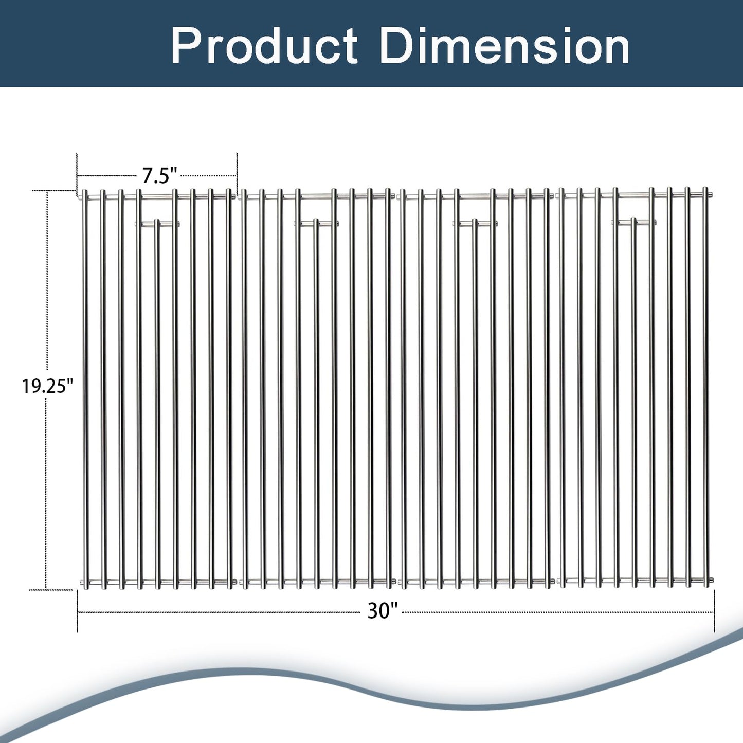 Stainless Steel Grill Heat Shield,Heat Shield Flame Tamer,Grill Burners and Grill Grid for Bull Grill Replacement Parts Bull 16631,LP 47628,LP 62648, Angus 47629, Brahma 57568,Steer Premium 69009