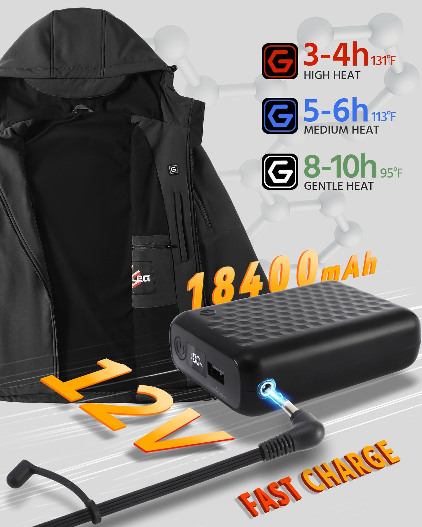 Men Heated Graphene Jacket 12v Battery Pack Included Christmas Gift Cool Tech Useful 2025 Practical Technology Electronic Thoughtful Luxury Cozy Thank you Comfort Dad Warm Hiker Healing Top 2025