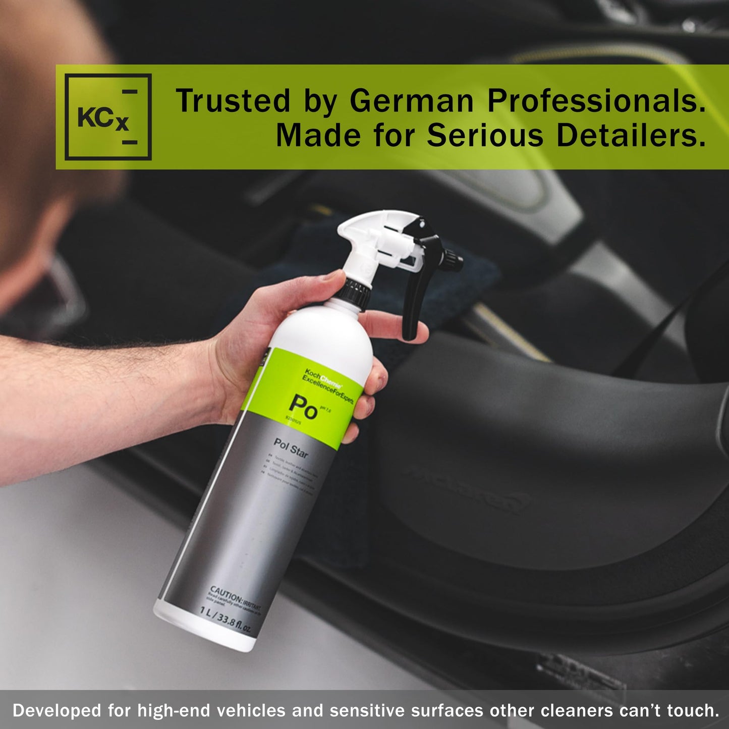 KOCHCHEMIE - Pol Star - Textile, Leather & Suede Cleaner; Natural Cleaner, Protection Formula; No Water Marks (1 Liter)