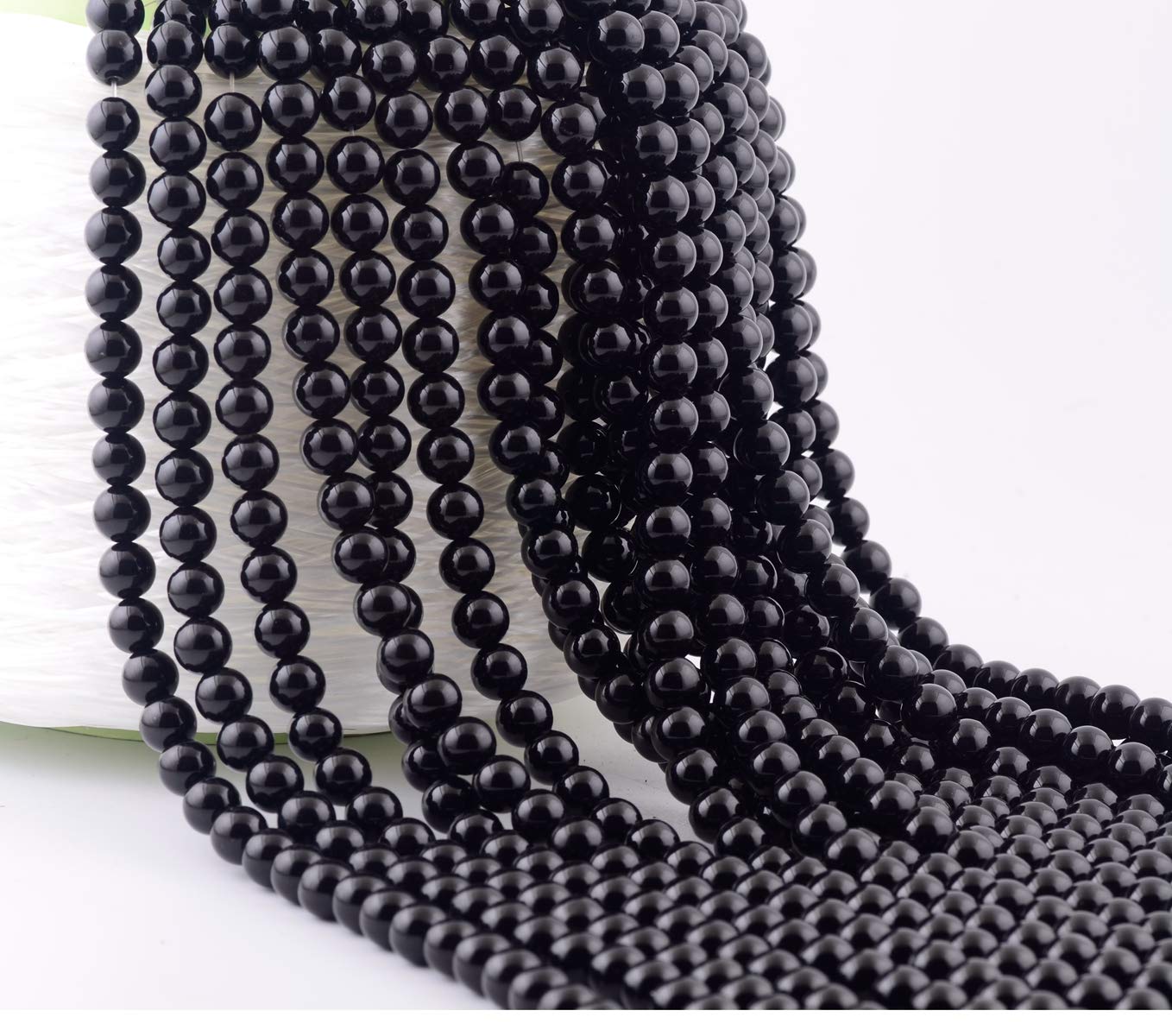 Natural Stone Beads 100pcs 10mm Black Obsidian Round Genuine Real Stone Beading Loose Gemstone Hole Size 1mm DIY Charm Smooth Beads for Bracelet Necklae Earrings Jewelry Making (Black Obsidian, 10mm)