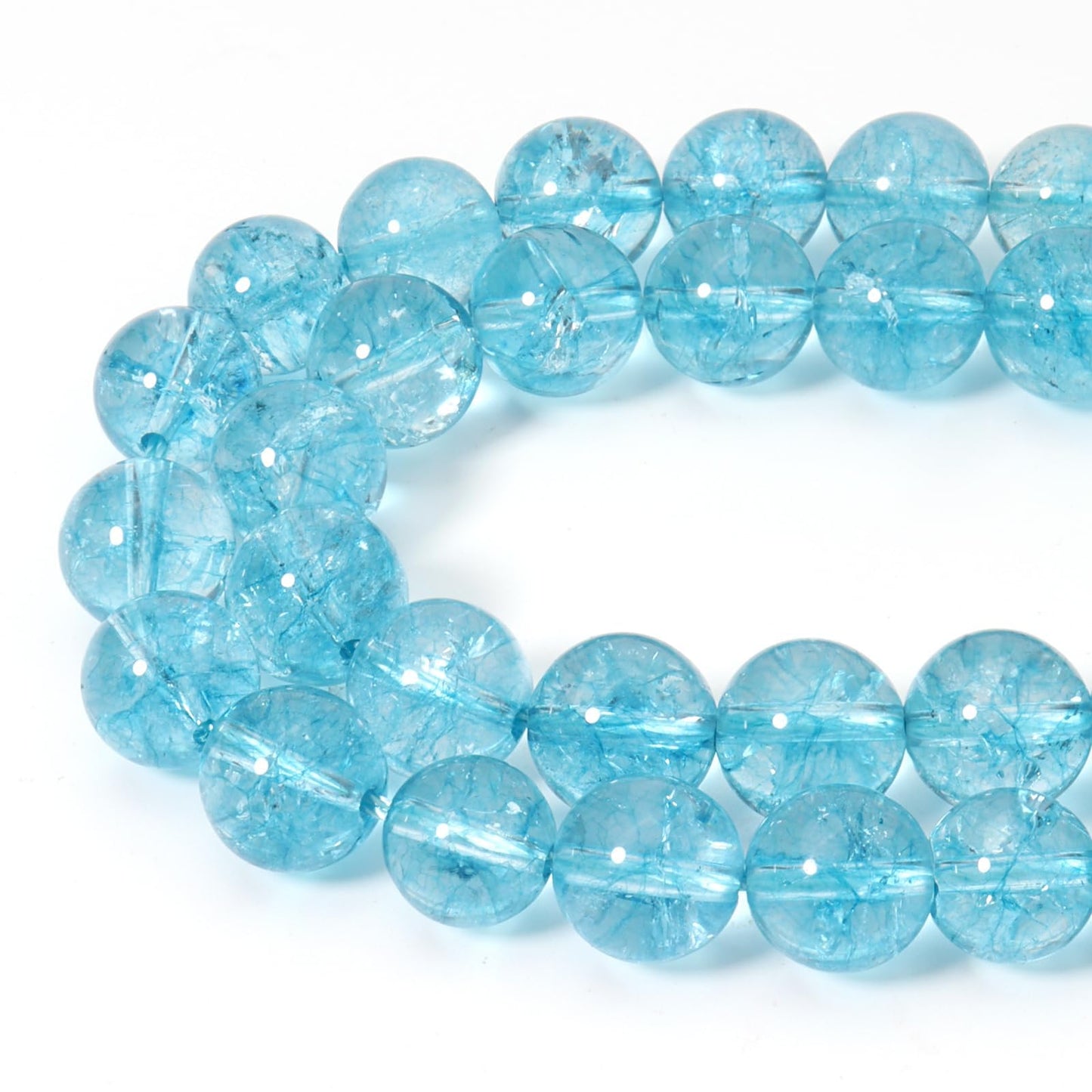 Siomia 45pcs 8mm Natural Blue Topaz Gemstone Beads Energy Healing Crystal Round Loose Stone Beads for Jewelry Making, DIY Bracelets Necklaces