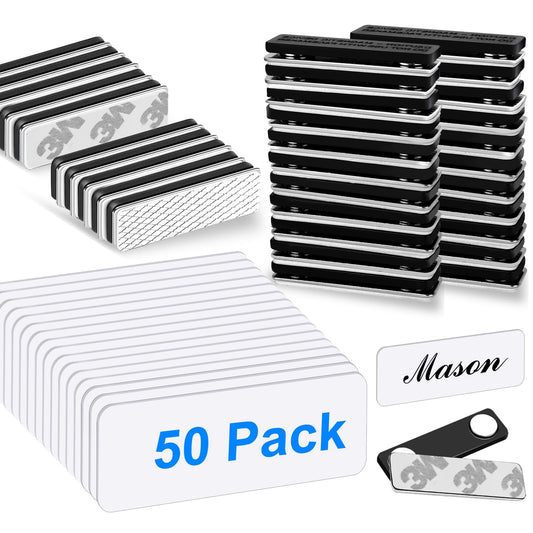 Magnetic Name Tags, 50-Pack Engravable Name Badge with Magnetic Backing, Reusable Name Tags(1" X 3"")"