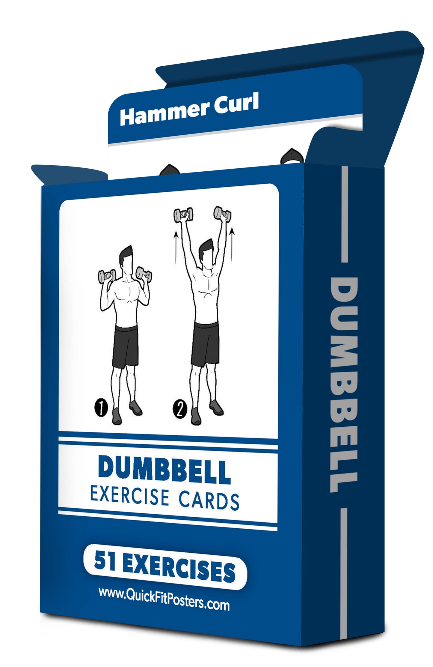 QUICKFIT Dumbbell Exercise Cards - Fitness Playing Cards with Over 50 Dumbbell Workouts - 2.5" x 3.5"" (Standard Playing Card Size)"