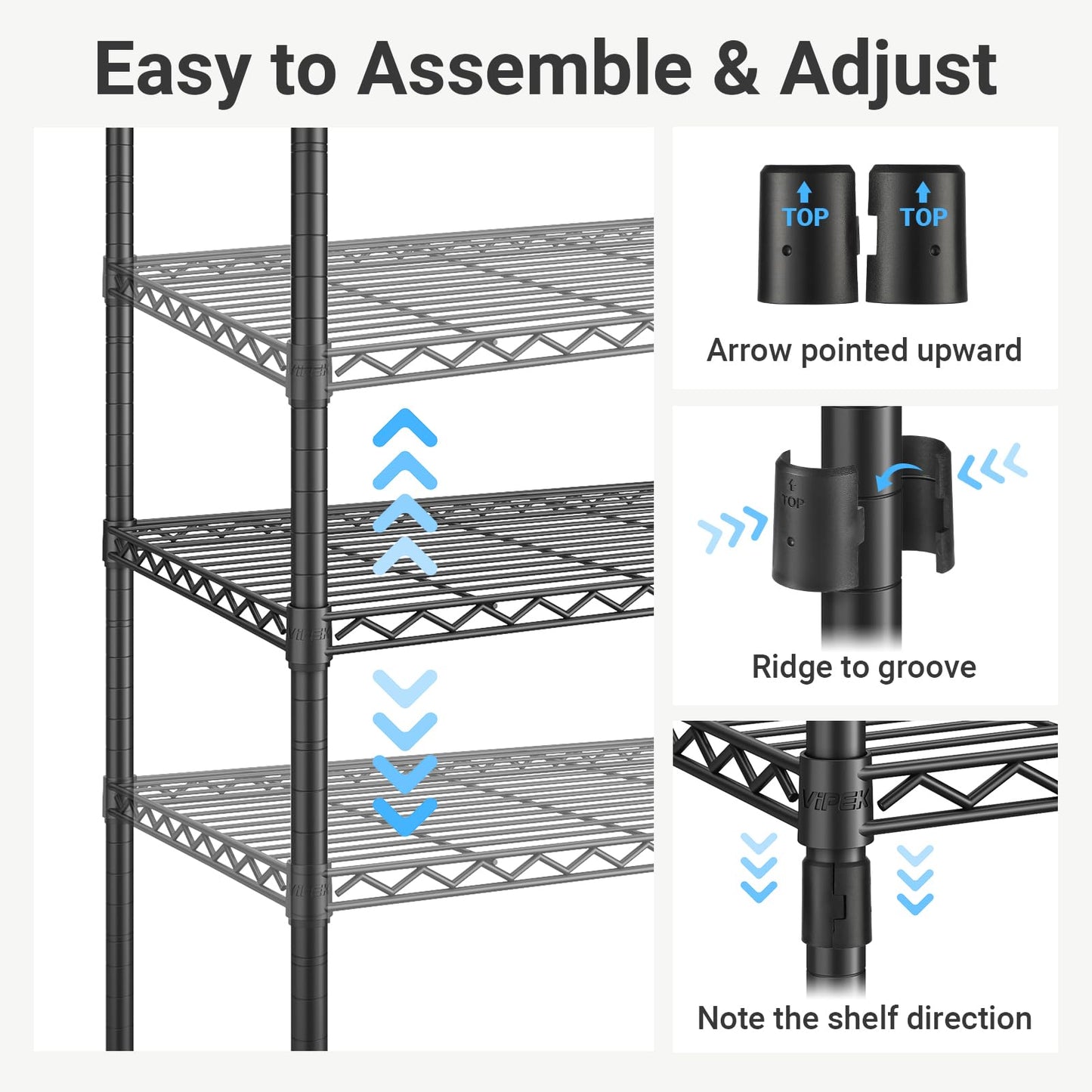 VIPEK V5C Heavy Duty Covered Clothes Rack Portable Closet Rack, Black Metal Clothing Rack with Black Upgarded Polyester Cover, Adjustable Custom Freestanding Closet Wardrobe, Max Load 800LBS