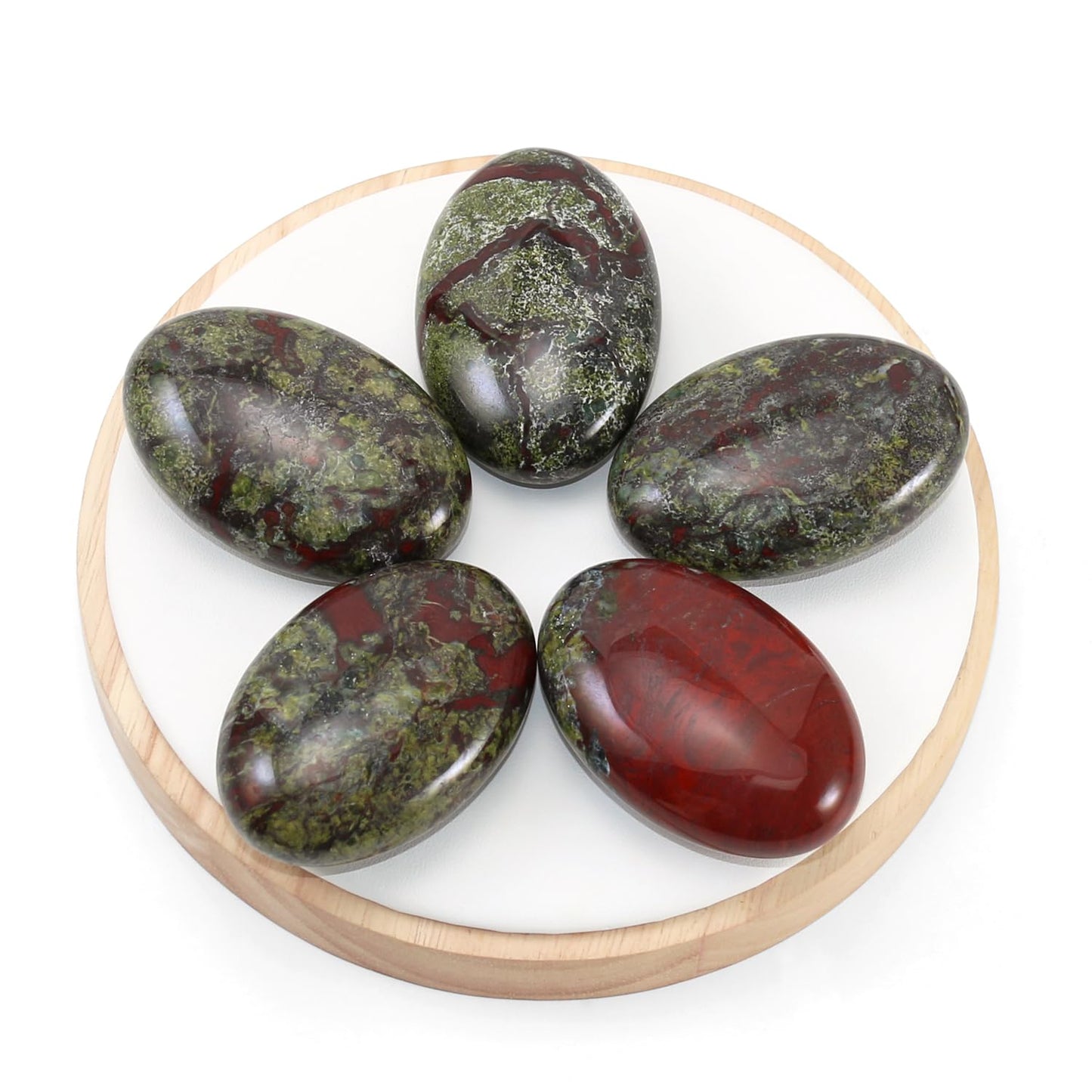 Nvzi Bloodstone Crystal Palm Stone, Worry Stones, Crystals and Healing Stones, Polished Rocks, Natural Gemstones, Chakra Stones for Healing Crystals Daily Use