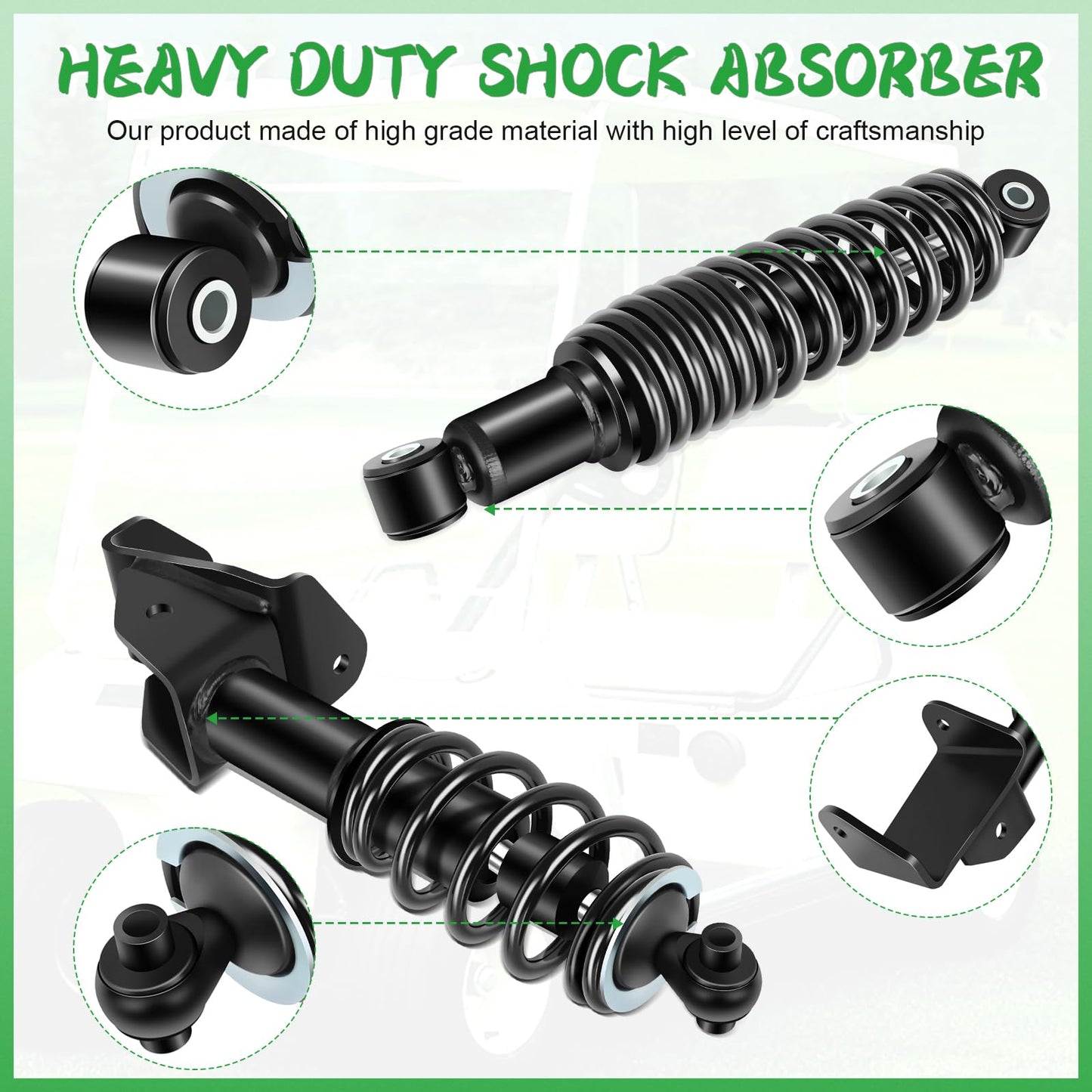 ILVGOLF 4PCS Golf Cart Front Rear Shocks Absorber Set for Yamaha Drive G29 Golf Carts Passenger Side and Driver Side OEM JW2-F3390-00-00, JW2-F3350-00, JW1-F2210-00-00