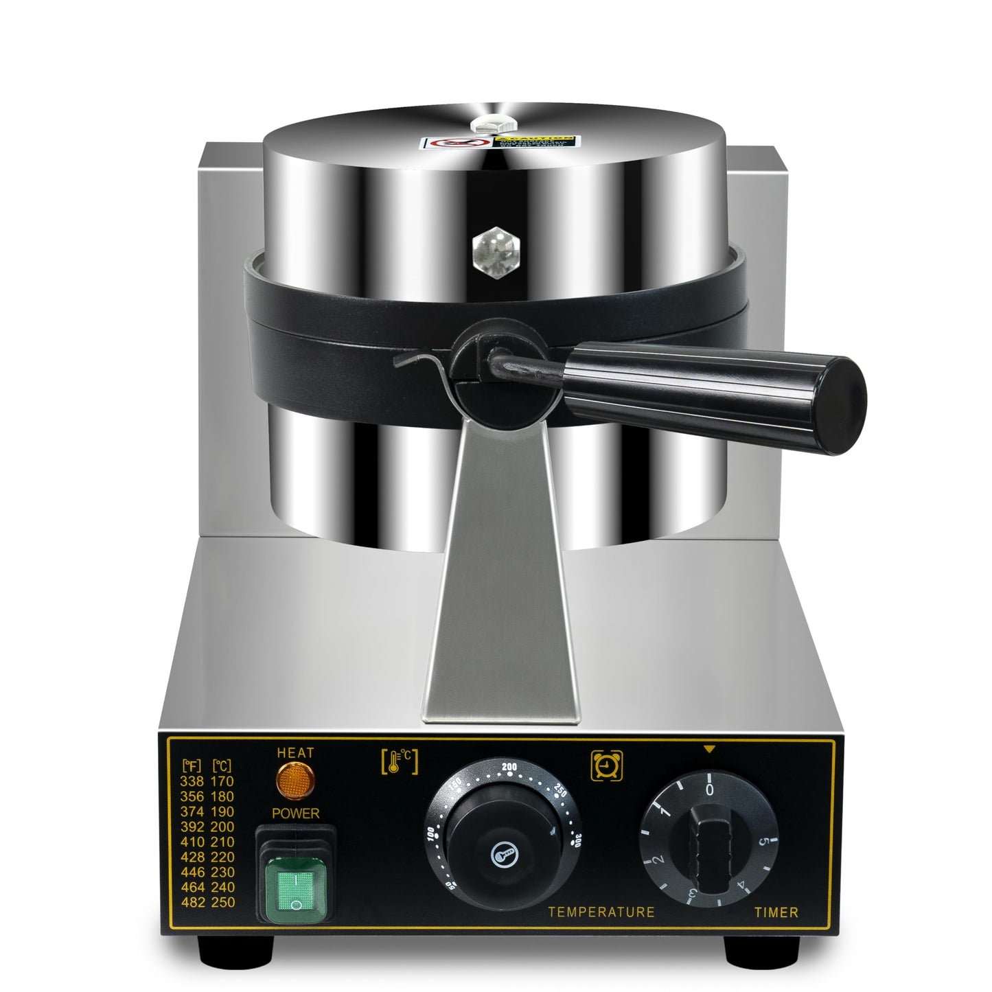 Commercial Waffle Maker, Professional Belgian Waffle Maker Round Waffle Iron Non-Stick 180° rotary Waffle Iron Machine With Temp and Time Control, for Restaurant Bakeries Kitchen Home 110V 1300W