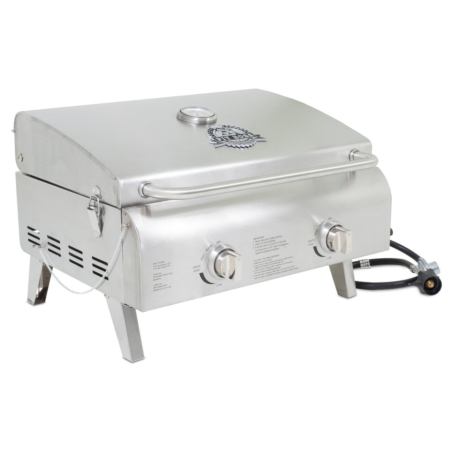 Pit Boss Grills 75275 Stainless Steel Two-Burner Portable Grill