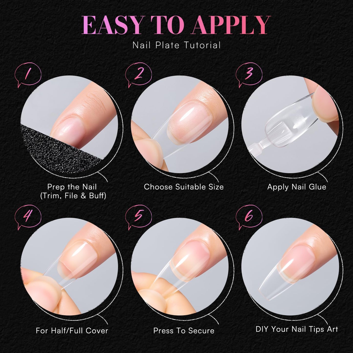 Makartt Coffin Nail Tips: Medium, 240PCS, 15 Sizes, Half Matte, Clear Acrylic, Full Cover Ballerina Press on Nails Extensions Supplies Salon and DIY Extension for Long-Lasting Manicure