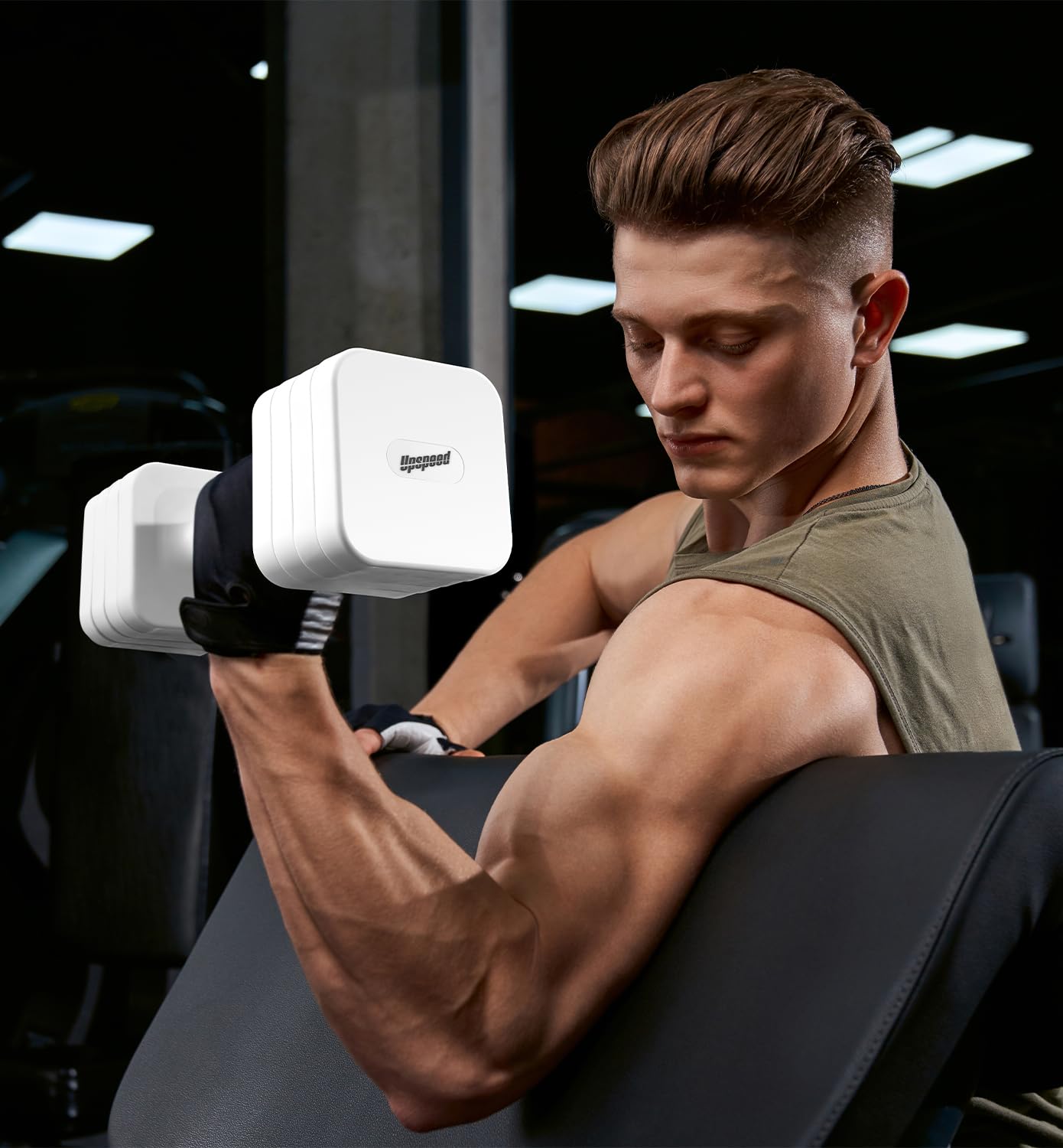 40LBS Hand Weights Set Adjustable Dumbbells Set for Men Women, 4 in 1 Free Weights Dumbbells Sets Adjust Dumbbell Weight Sets for Home Gym Exercise Workout Strength Training Equipments, White