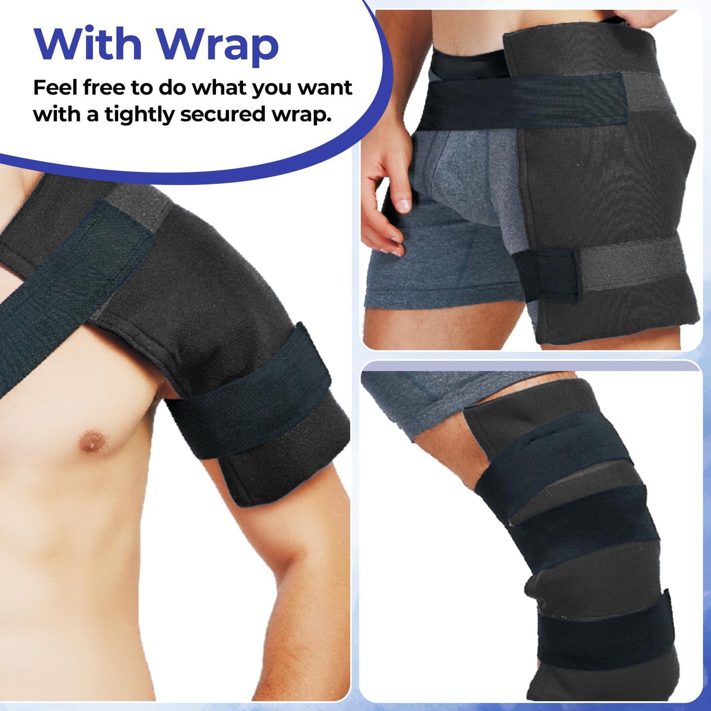 Ice Packs for Injuries 14" X 11"": Ohuhu 2 Pack Hot Cold Gel Ice Pack X-Large Reusable Ice Packs with Wrap Flexible Pain Relief for Shoulder Legs Knee Back Hip Aches Injury Muscle Pain-Blue"