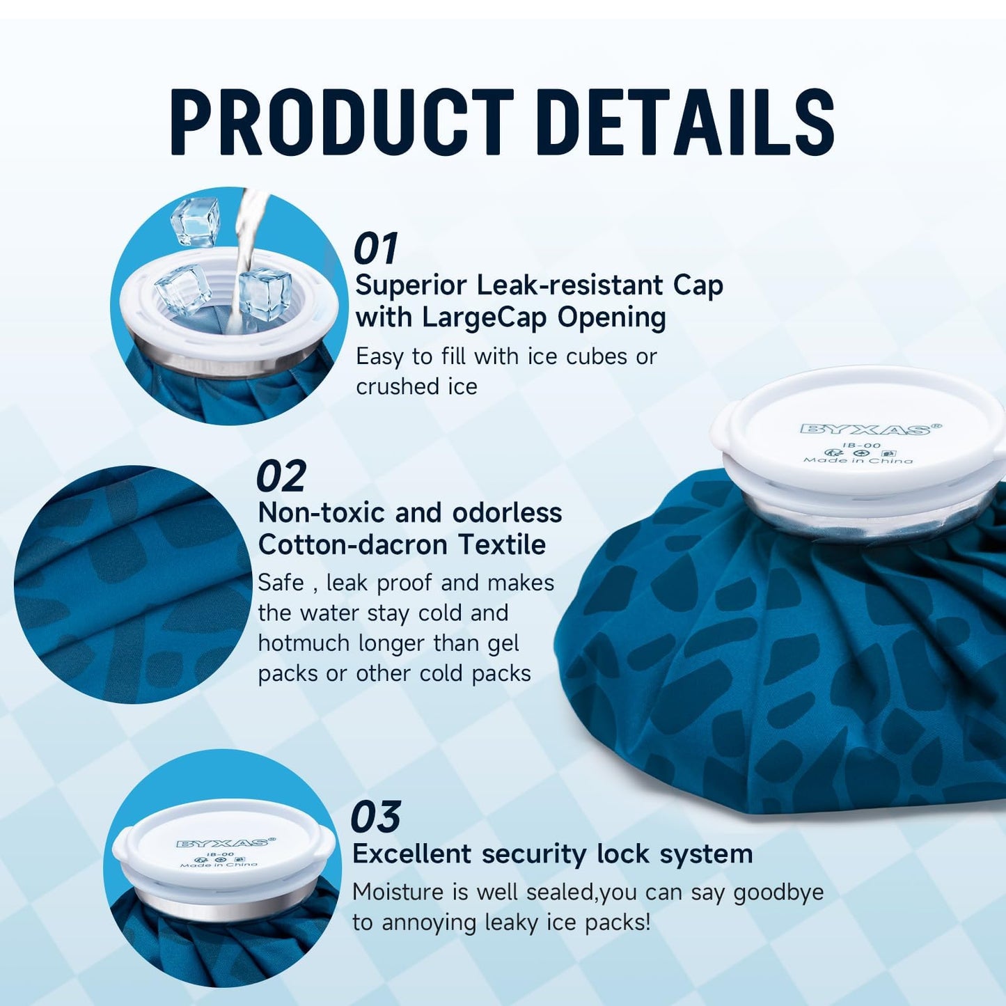 Ice Packs for Injuries Reusable, Hot & Cold Therapy Ice Bags with Elastic Breathable Support Wrap, Pain Relief, 3-Pack, 3 Sizes (6"/9""/11"")"