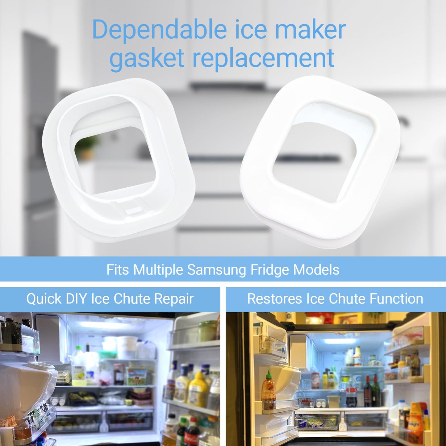 DA97-12594A Ice Chute Gasket Cap Replacement for Samsung Refrigerator - Compatible with RF28HMEDBSR RF28JBEDBSR Models - Durable Ice Maker Gasket