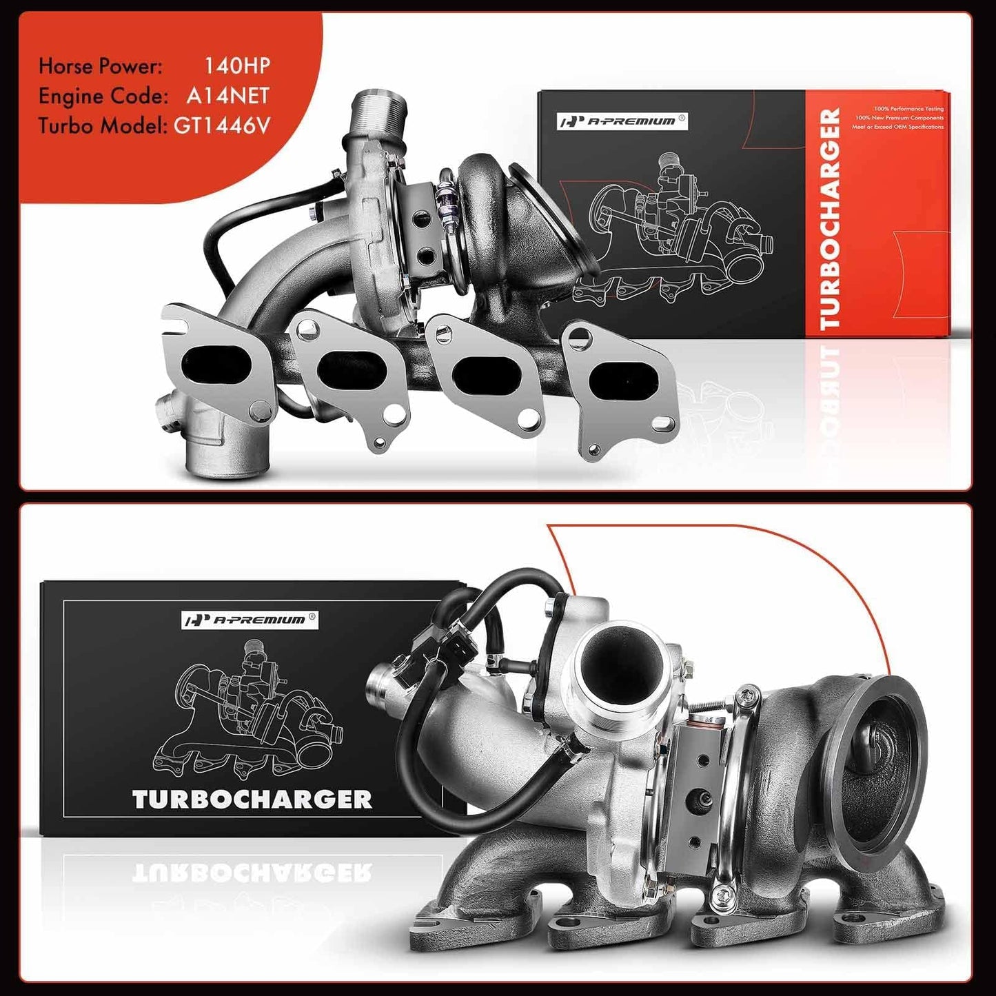 A-Premium Complete Turbo Turbocharger with Gasket Kit Compatible with Chevy Chevrolet Cruze 2011-2015 & Sonic 2012-2020 & Trax 2013-2021 & Buick Encore 2013-2021 1.4L Replace# 55565353