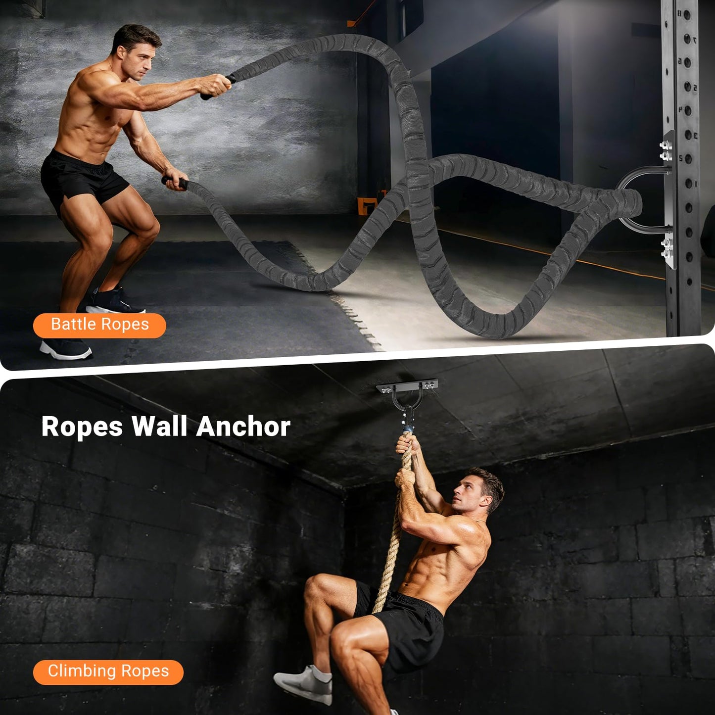 Battle Rope Anchor 2Pack ,Wall Ceiling Mount Bracket for Suspension Strap,Body Weight StrengthTraining Systems, Heavy Duty Hammock Hanging Kit for Battle Rope,Yoga and Gymnastic Rings,Boxing Equipment